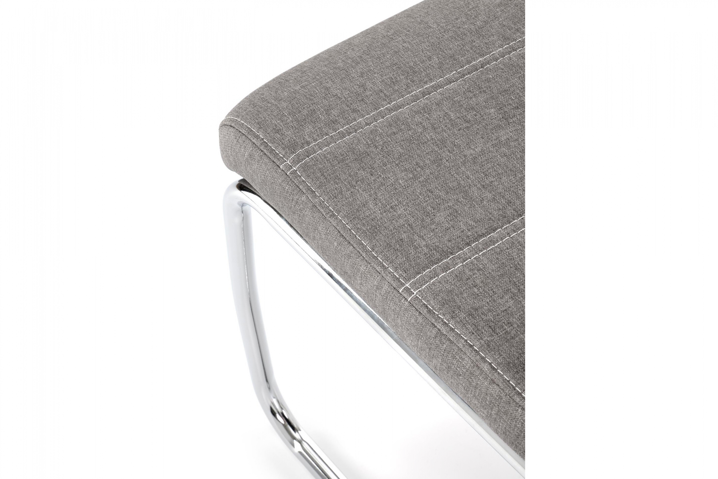 Čalúnená stolička K349 - sivá / chrómové nohy Stolička čalúnená K349 - popol