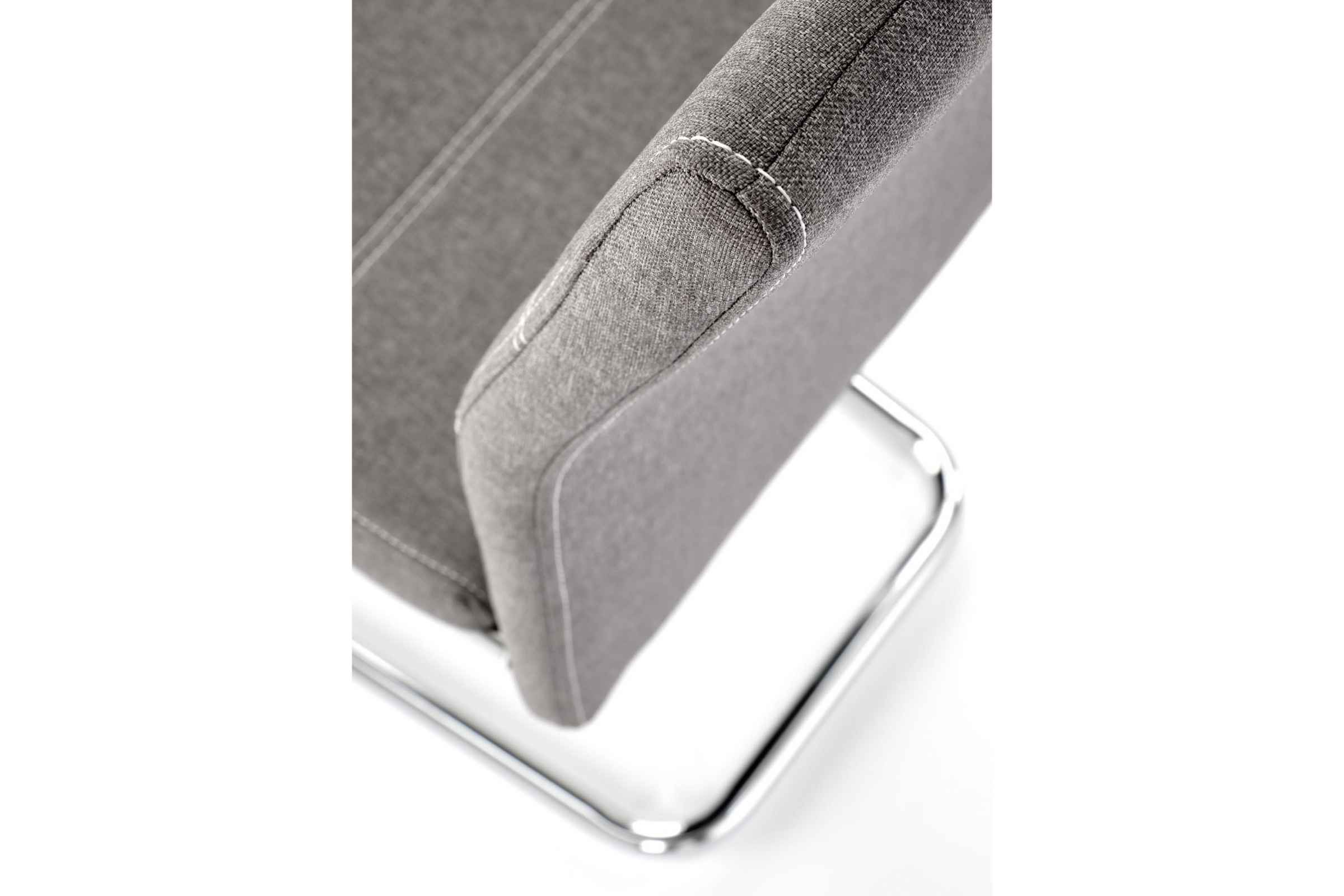 Čalúnená stolička K349 - sivá / chrómové nohy Stolička čalúnená K349 - popol