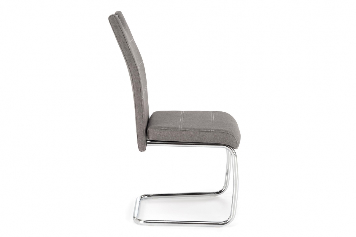 Čalúnená stolička K349 - sivá / chrómové nohy Stolička čalúnená K349 - popol