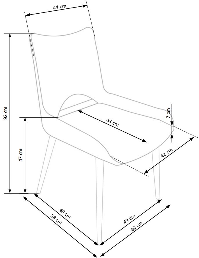 K369 kárpitozott szék - sötét hamu Židle čalouněné k369 - tmavý popel