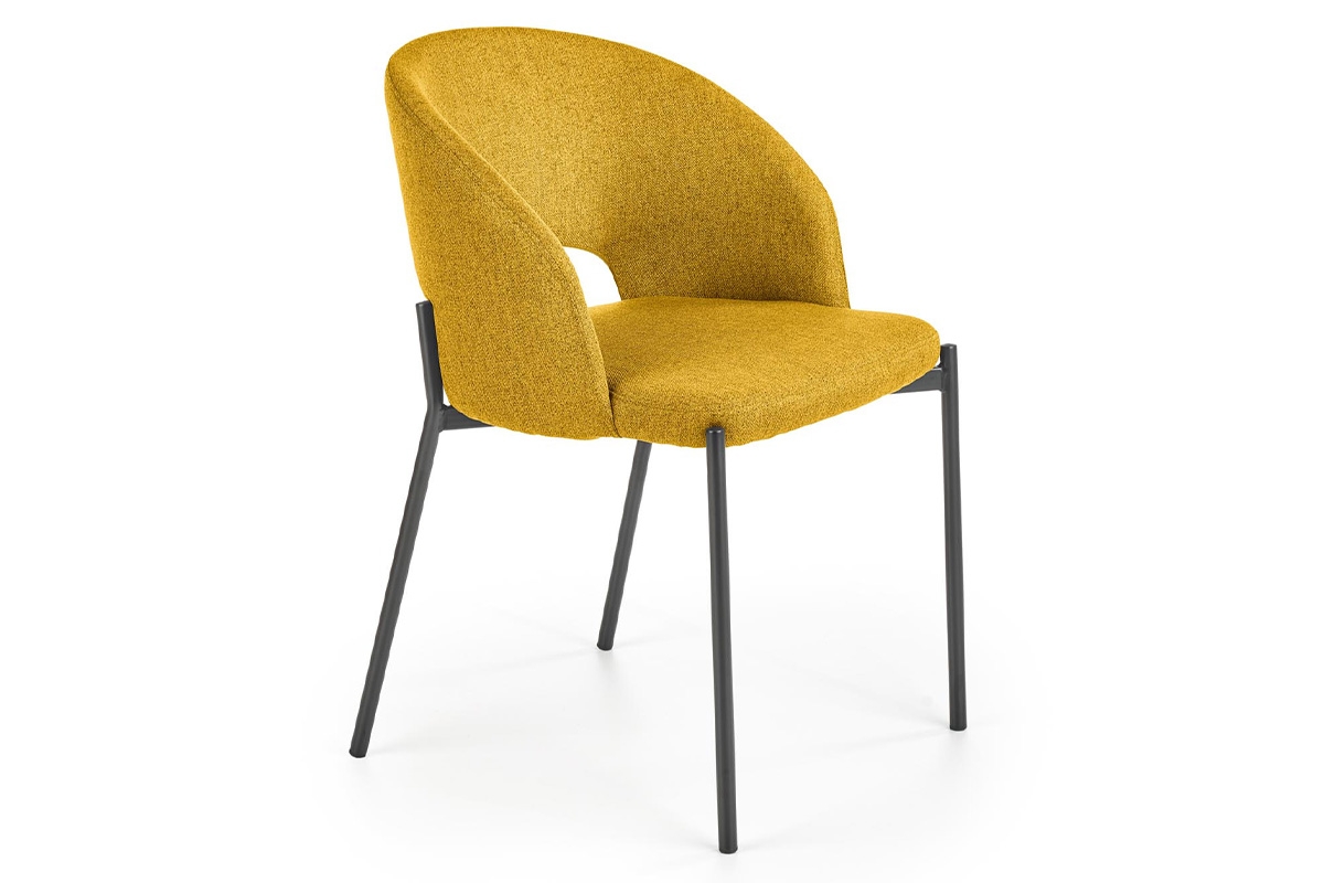 Čalouněná židle Kalios - hořčicový samet židle čalouněné K373 - hořčice