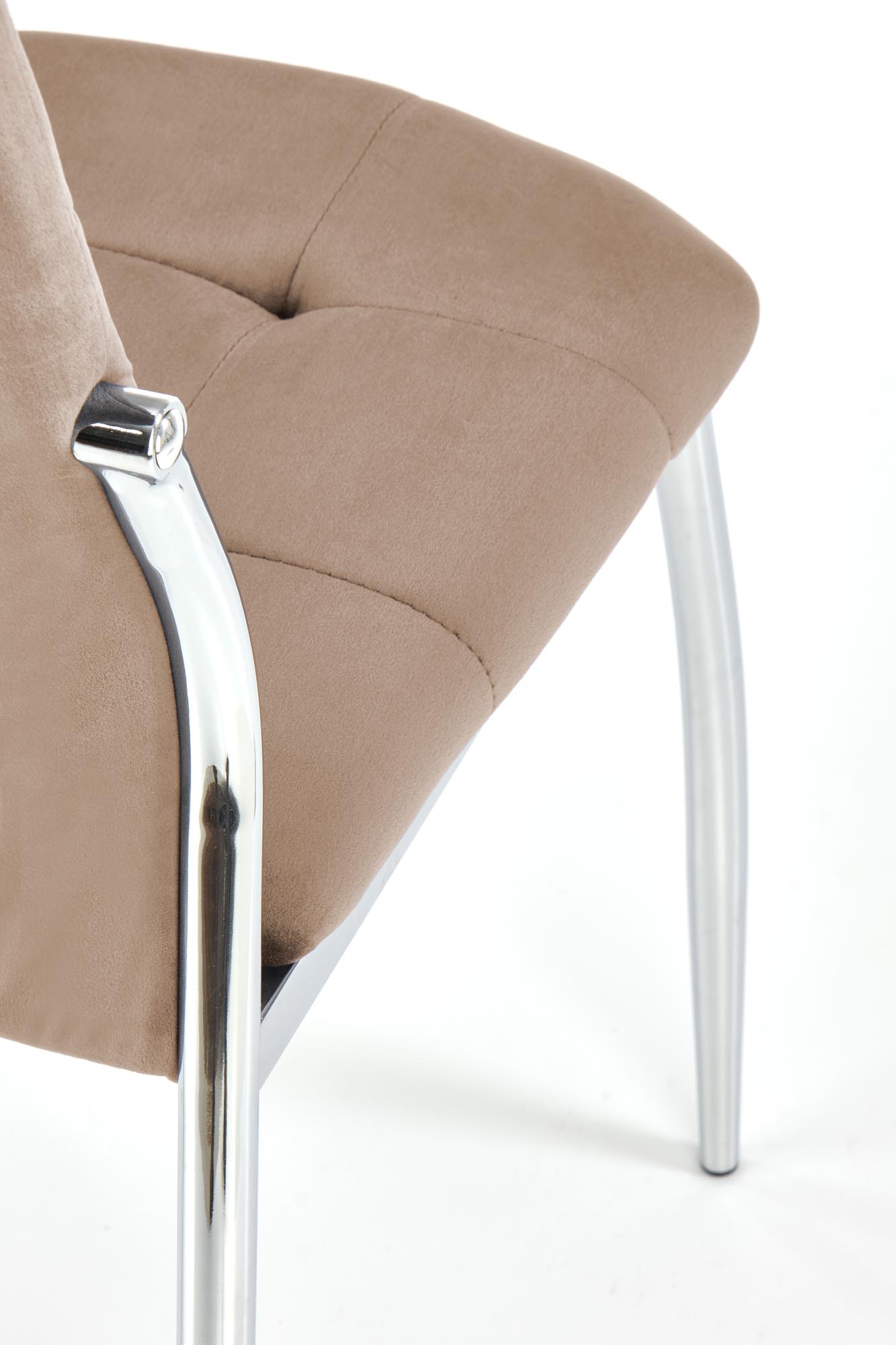 Scaun bej K416 tapițat - catifea  Židle čalouněné k416 - béžový velvet