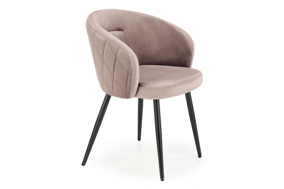 Čalouněná židle Krugi - béžová HLR 10 / černé nožky židle čalouněné K430 - béžová welwet