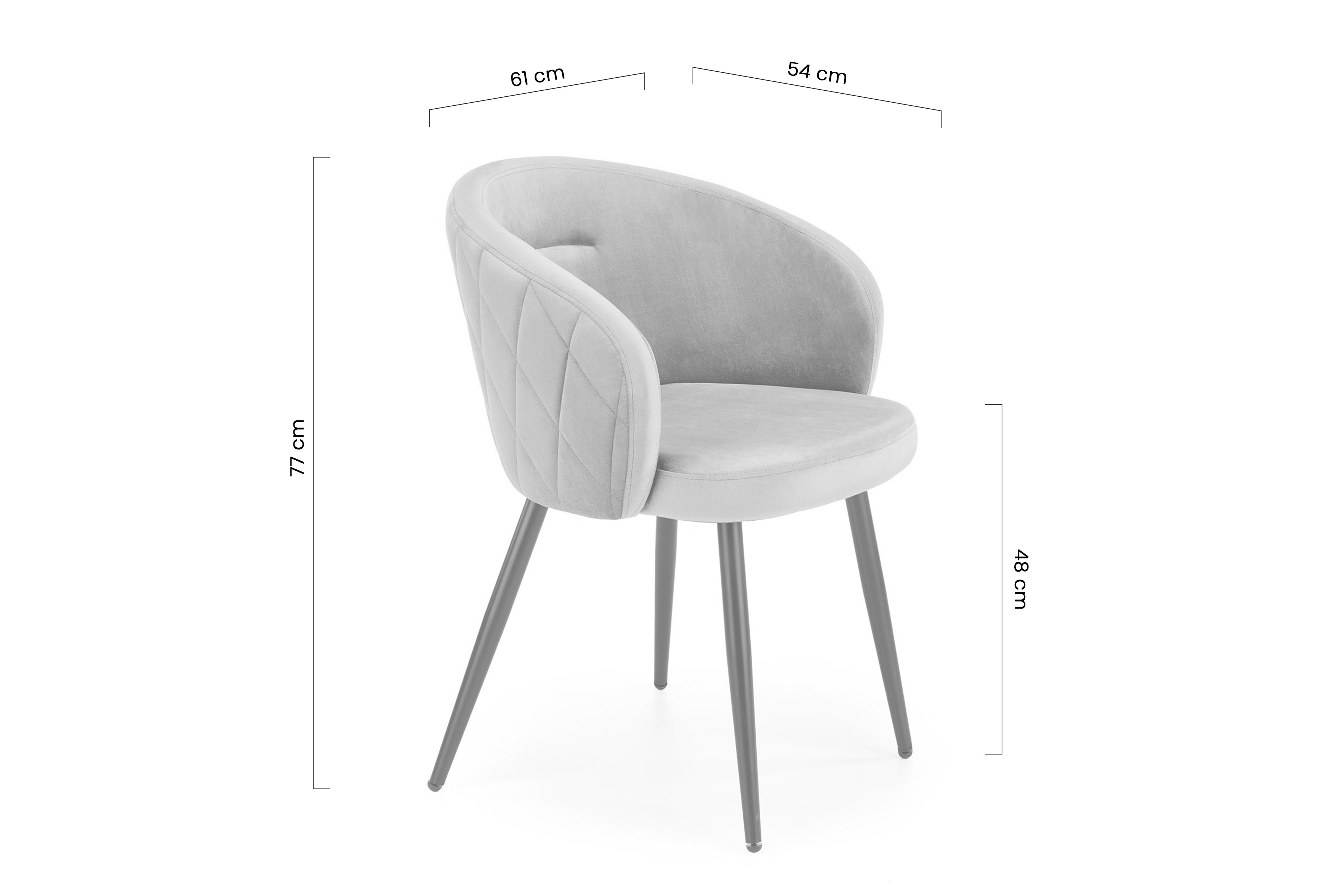 Čalouněná židle Krugi - béžová HLR 10 / černé nožky židle čalouněné K430 - béžová welwet