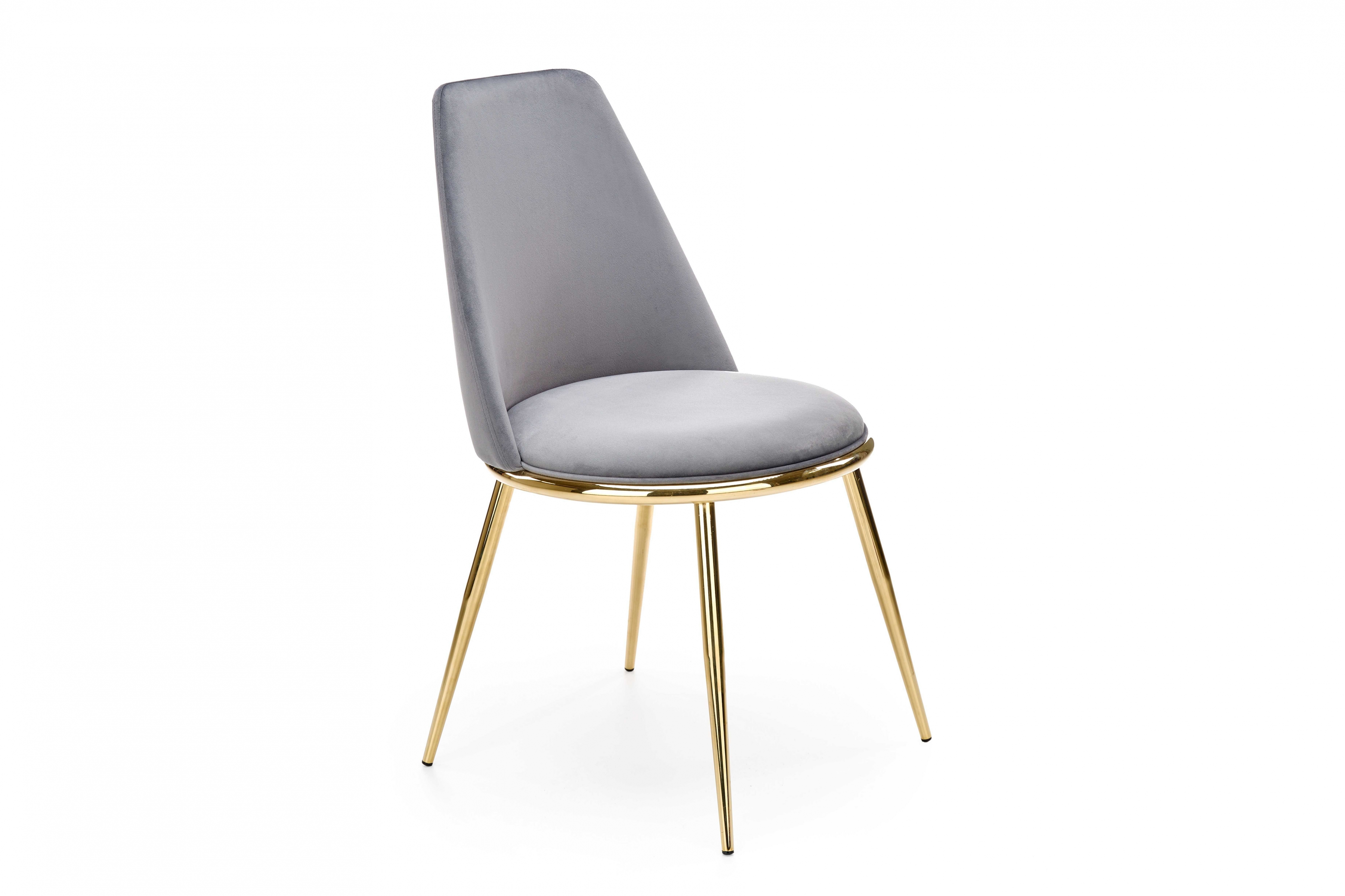 Jedálenská stolička Lizaro - sivý zamat Bluvel 14 / zlatá Stolička čalouněné K460 - Popolový welet Bluvel 14 / zlote nožičky