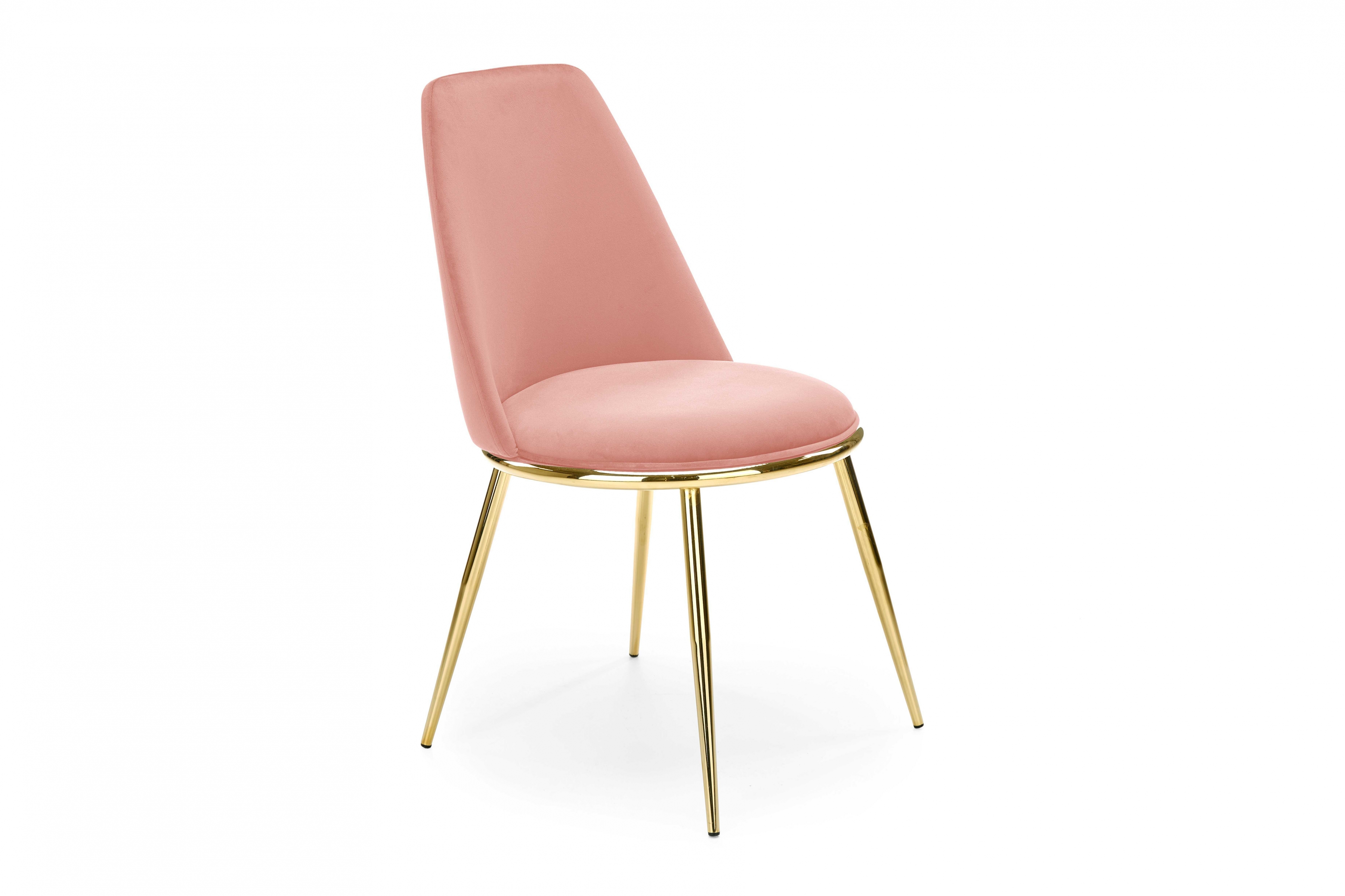 Jedálenská stolička Lizaro - ružový zamat Bluvel 52 / zlatá Stolička čalouněné K460 - Ružová welwet Bluvel 52 / zlote nožičky