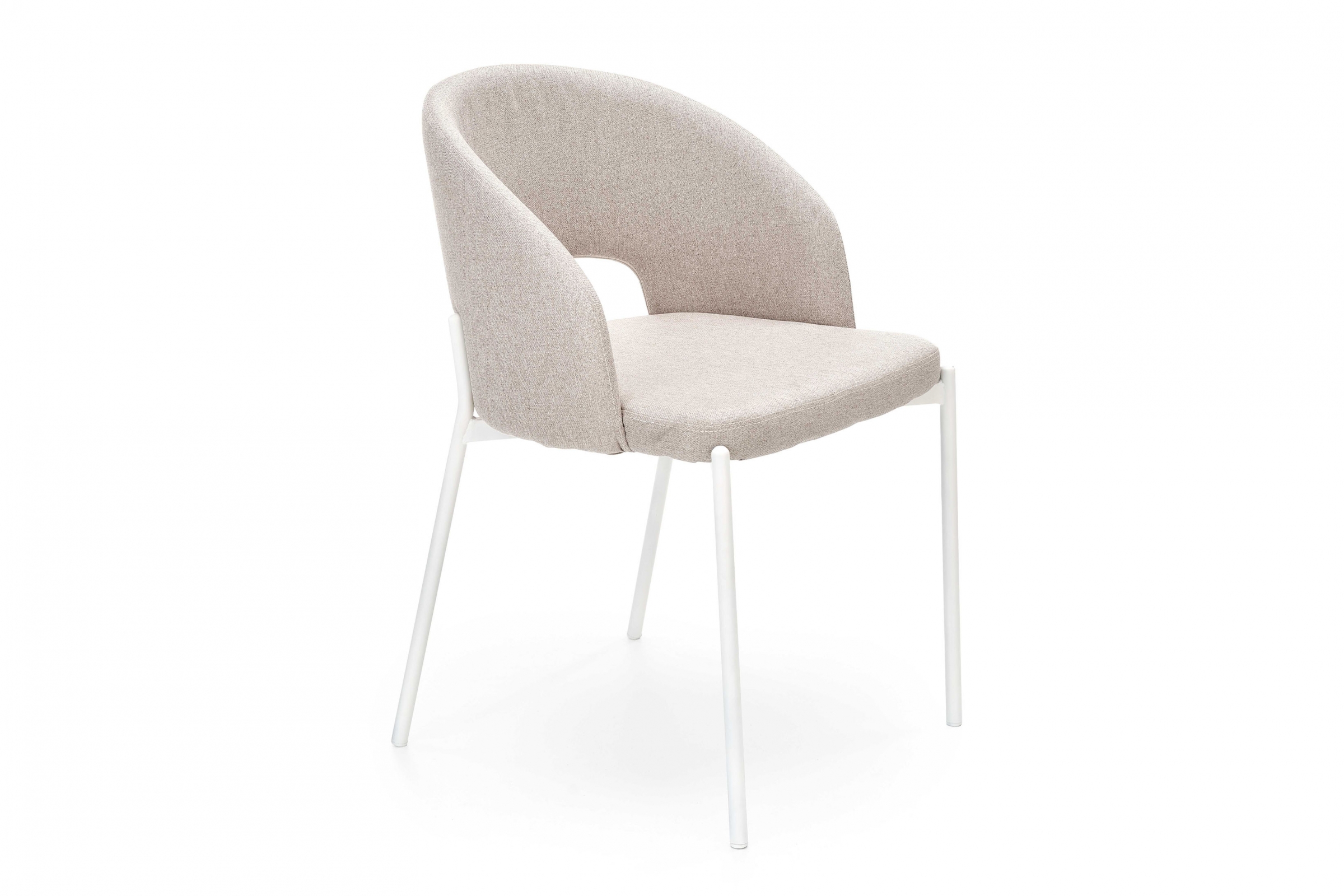 Čalouněná židle Nerio - béžová / bílé nohy židle čalouněné K486 - béžová