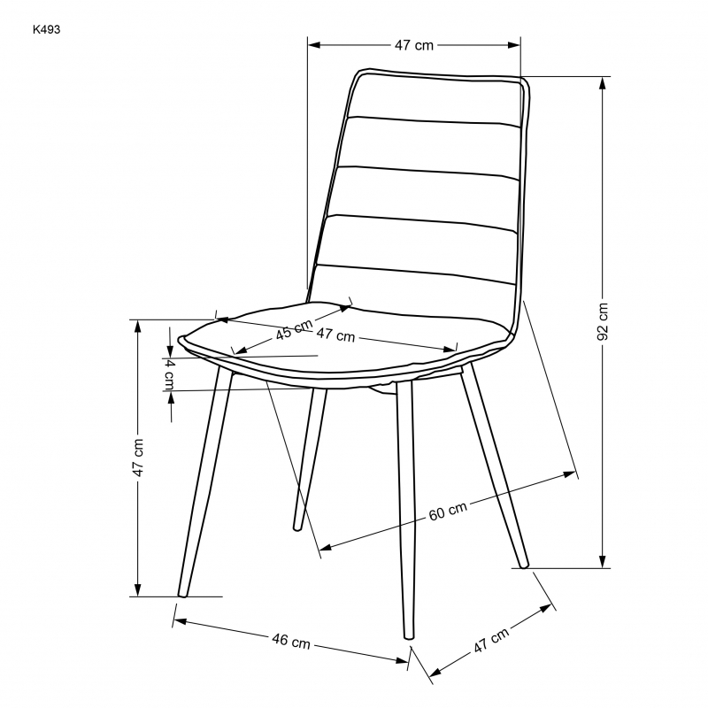 K493 Židle béžový (1p=4szt) Židle kárpitozott k493 - béžový