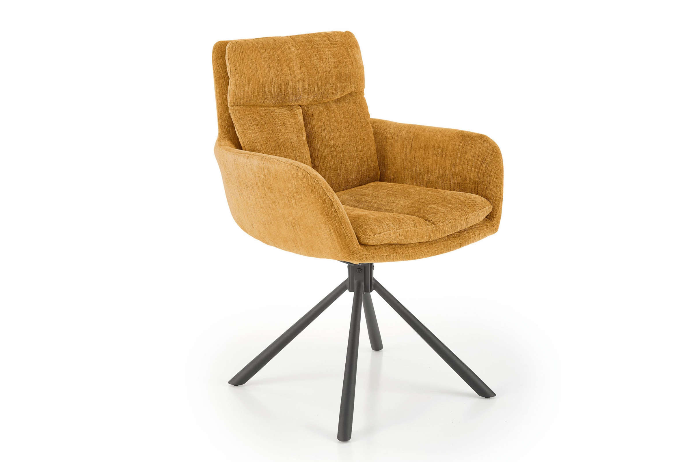 Otočná čalúnená stolička Klopi - horčicový šenil Odin 68 / čierne nohy Stolička čalouněné K495 otočna - horčicová šenil Odin 68 / čierny nožičky