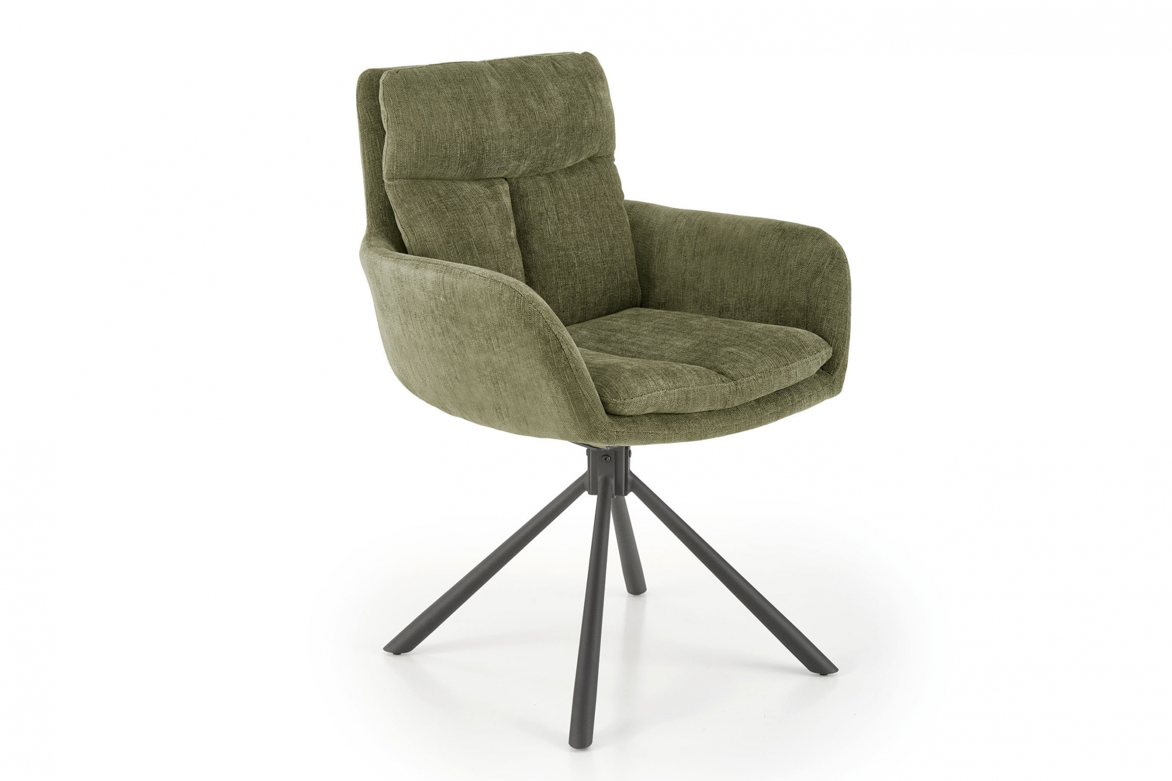 Otočná čalúnená stolička Klopi - olivový šenil Odin 77 / čierne nohy Stolička čalouněné K495 otočna - Olivový šenil Odin 77 / čierny nožičky