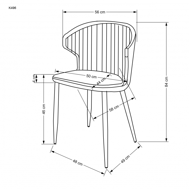 K496 Židle hořčice Židle kárpitozott k496 - mustár
