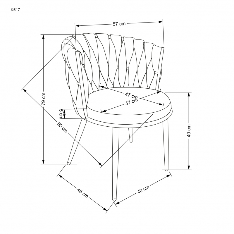 K517 Židle Popelový židle čalouněné k517 - Popelový