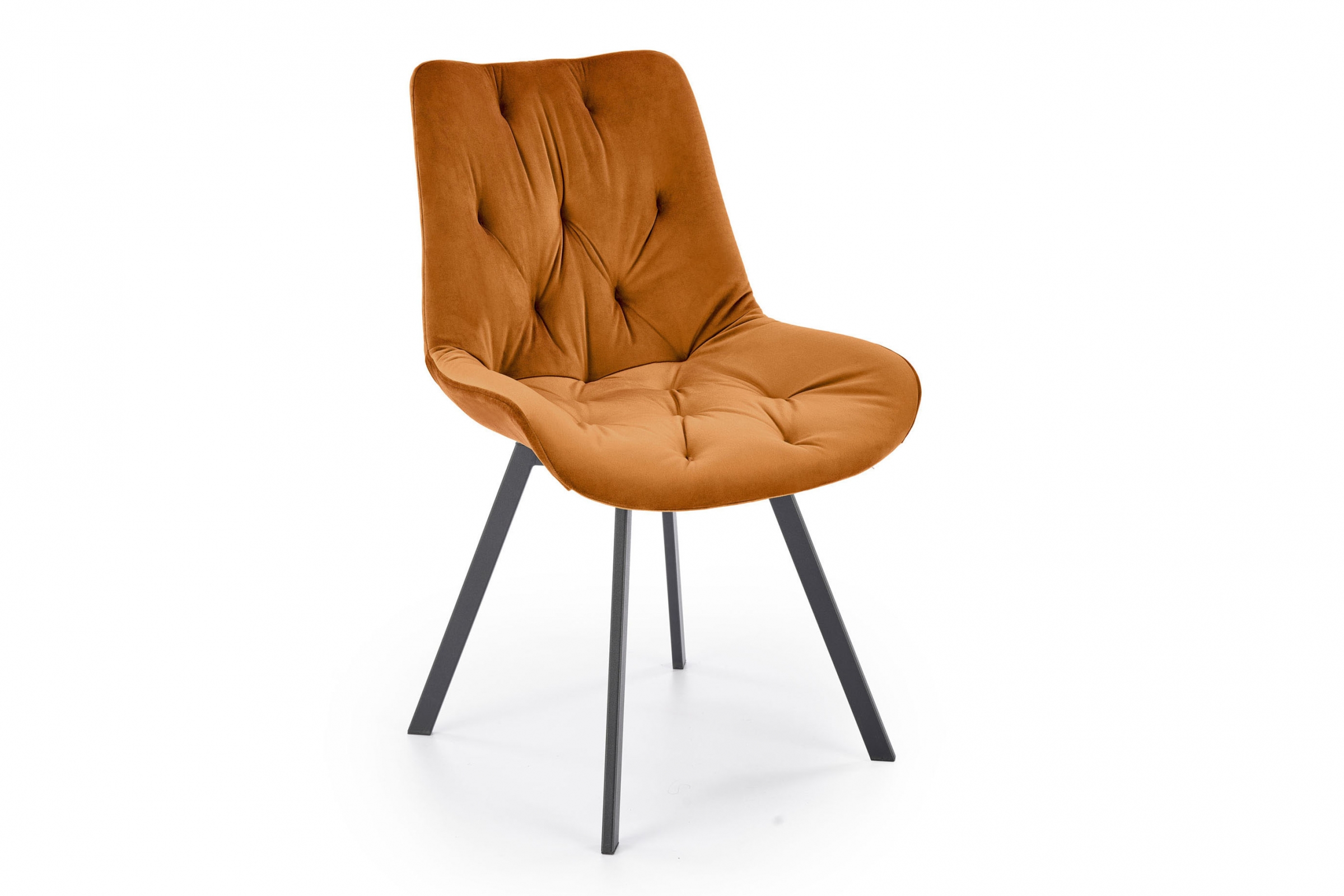 Otočná čalúnená stolička Zamoni - škoricový zamat Bluvel 4215 / čierne nohy Stolička čalouněné K519 - škoricový welwet Bluvel 4215 / čierny nožičky