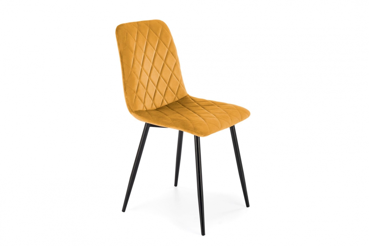 Čalúnená stolička Tasco - horčicový zamat / čierne nohy Stolička čalouněné K525 - horčicová welwet / čierny nožičky