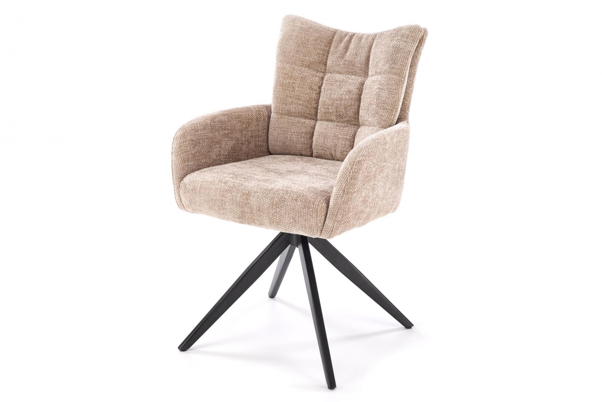Jídelní židle K540 - béžová žinylka Haga 30 / černé nohy židle čalouněné K540 obrotowe - šenil béžová Haga 30 / černá Nohy