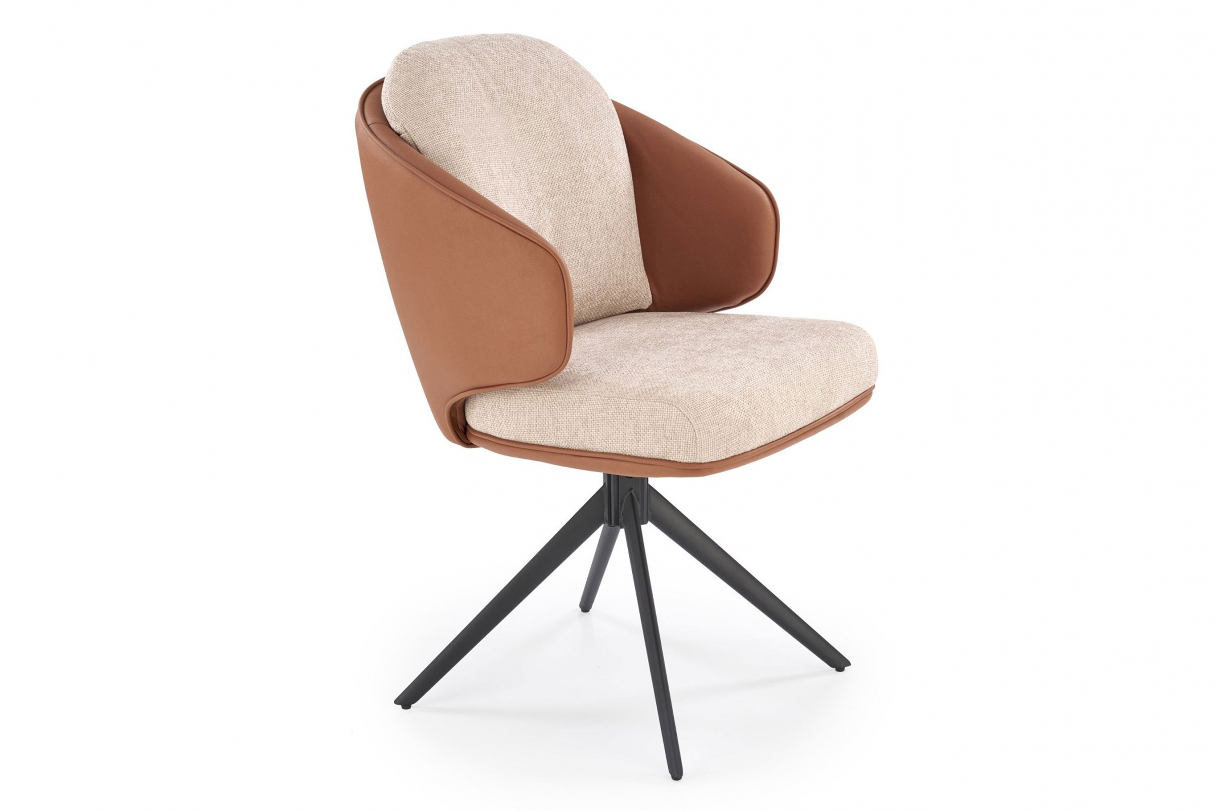 Jídelní čalouněná otočná židle K554 - hnědá / béžová židle čalouněné K554 obracane - hnědá / béžová