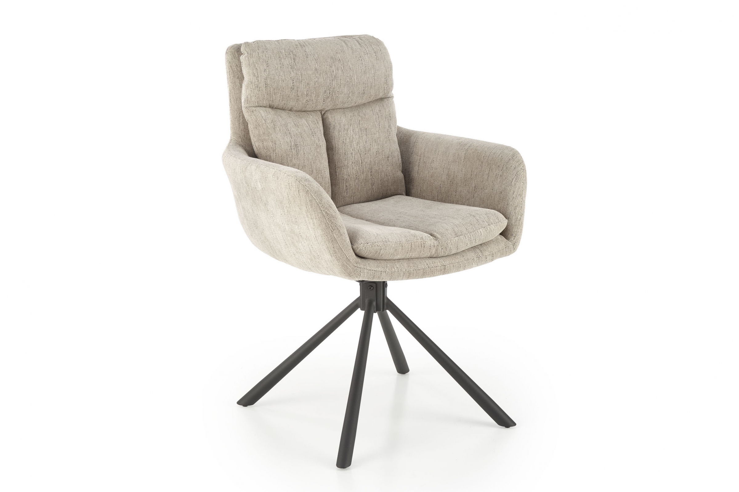 Otočná čalúnená stolička Klopi - béžový šenil Odin 28 / čierne nohy Stolička čalouněné Klopi otočna - béžový šenil Odin 28 / čierny nožičky 