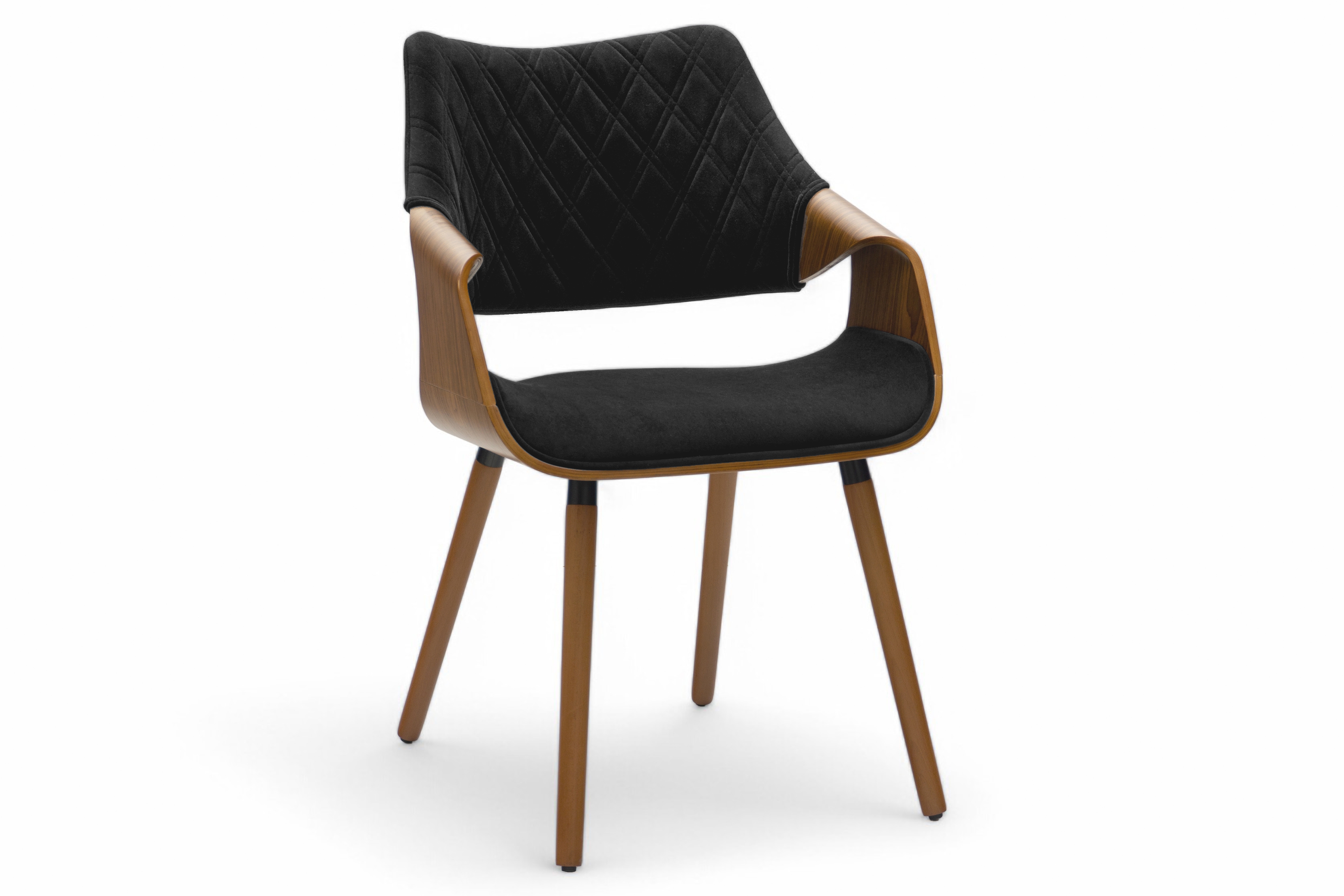 Čalouněná židle Merin - ořech / černá židle čalouněné Merin - ořechový / černá