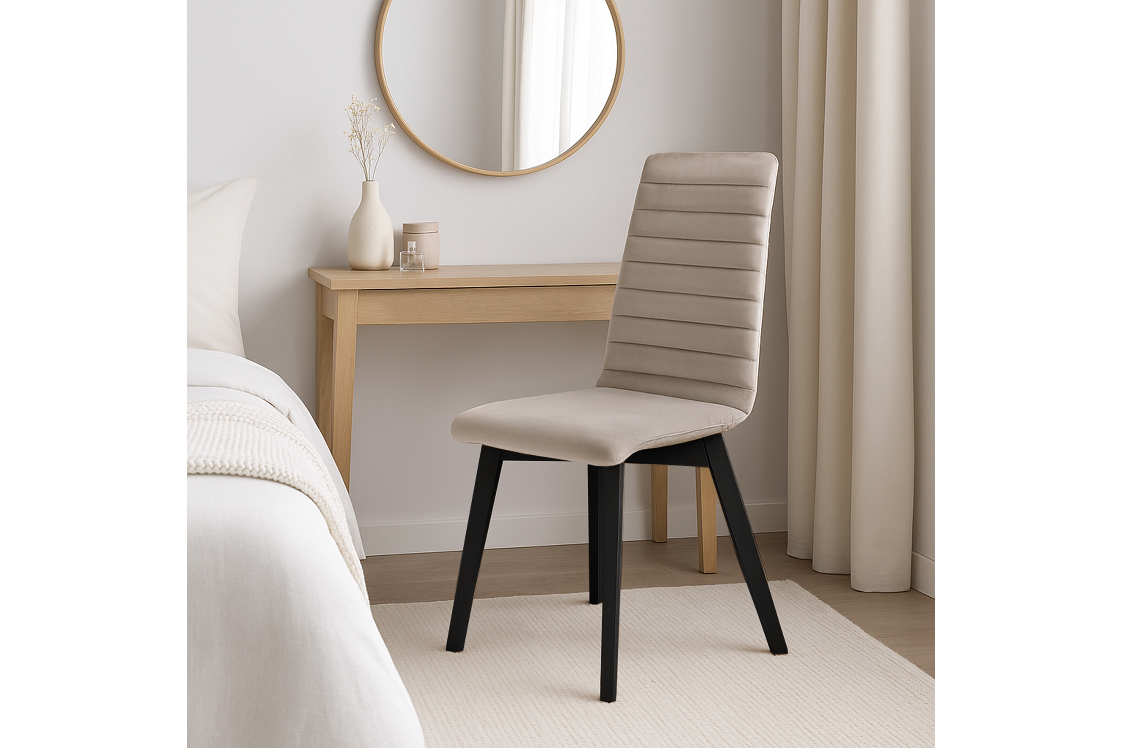 Čalouněná židle Modern 2 - béžová Salvador 02 / černé nohy židle čalouněné Modern 2 na drewnianych nogach - béžová Salvador 02 / černé nožičky