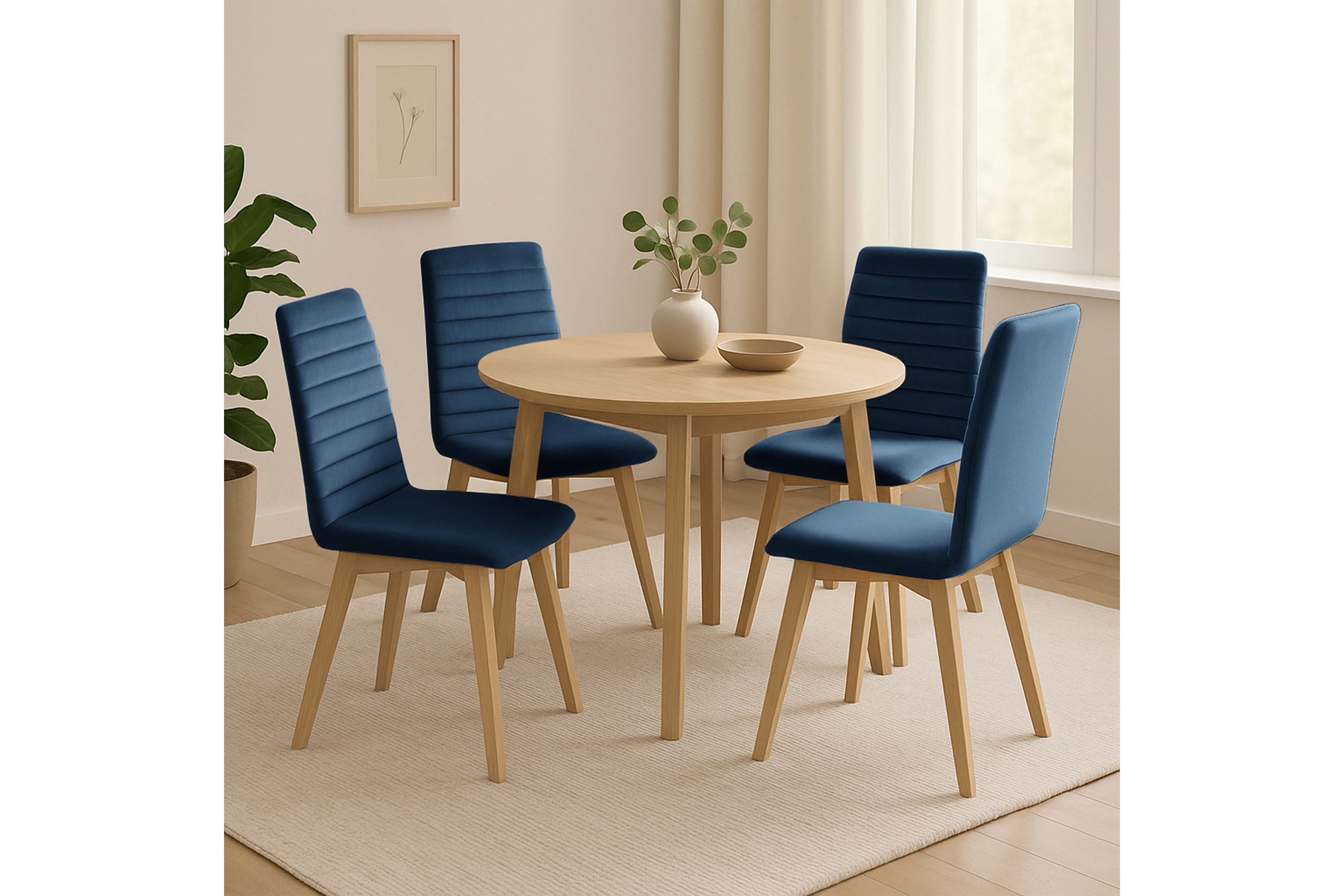 Čalouněná židle Modern 2 - tmavě modrá Salvador 05 / bukové nohy židle čalouněné Modern 2 na drewnianych nogach - granatowe Salvador 05 / Nohy buk