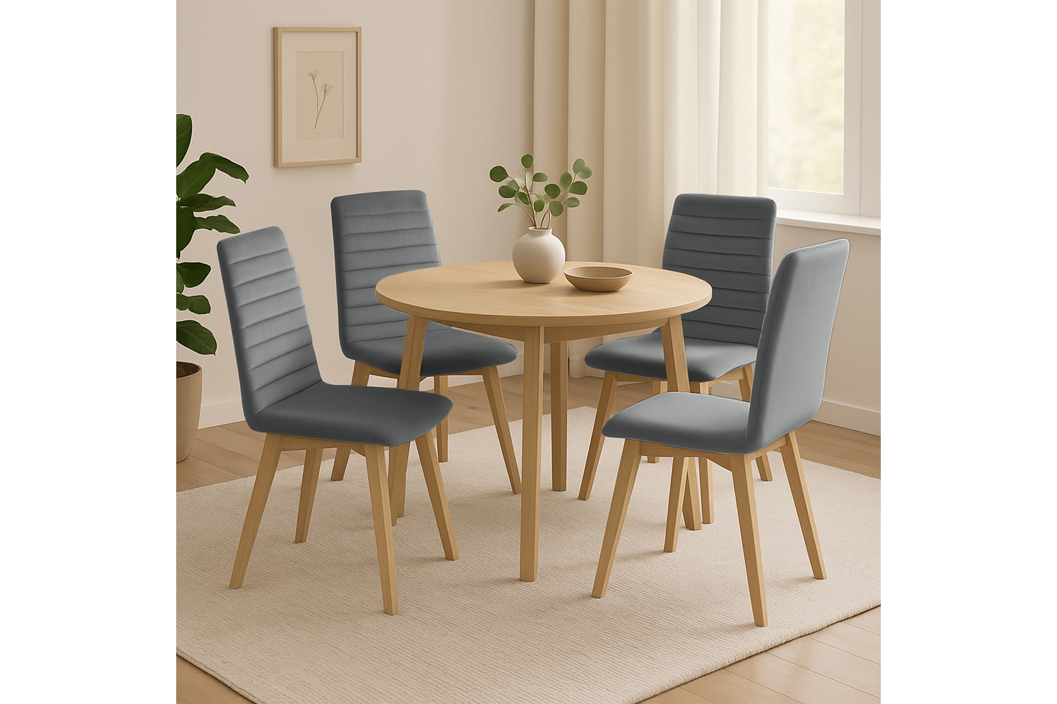 Čalúnená stolička Modern 2 - sivá Salvador 17 / bukové nohy  Stolička čalúnená Modern 2 na drewnianych nogach - šedý Salvador 17 / nožičky buk