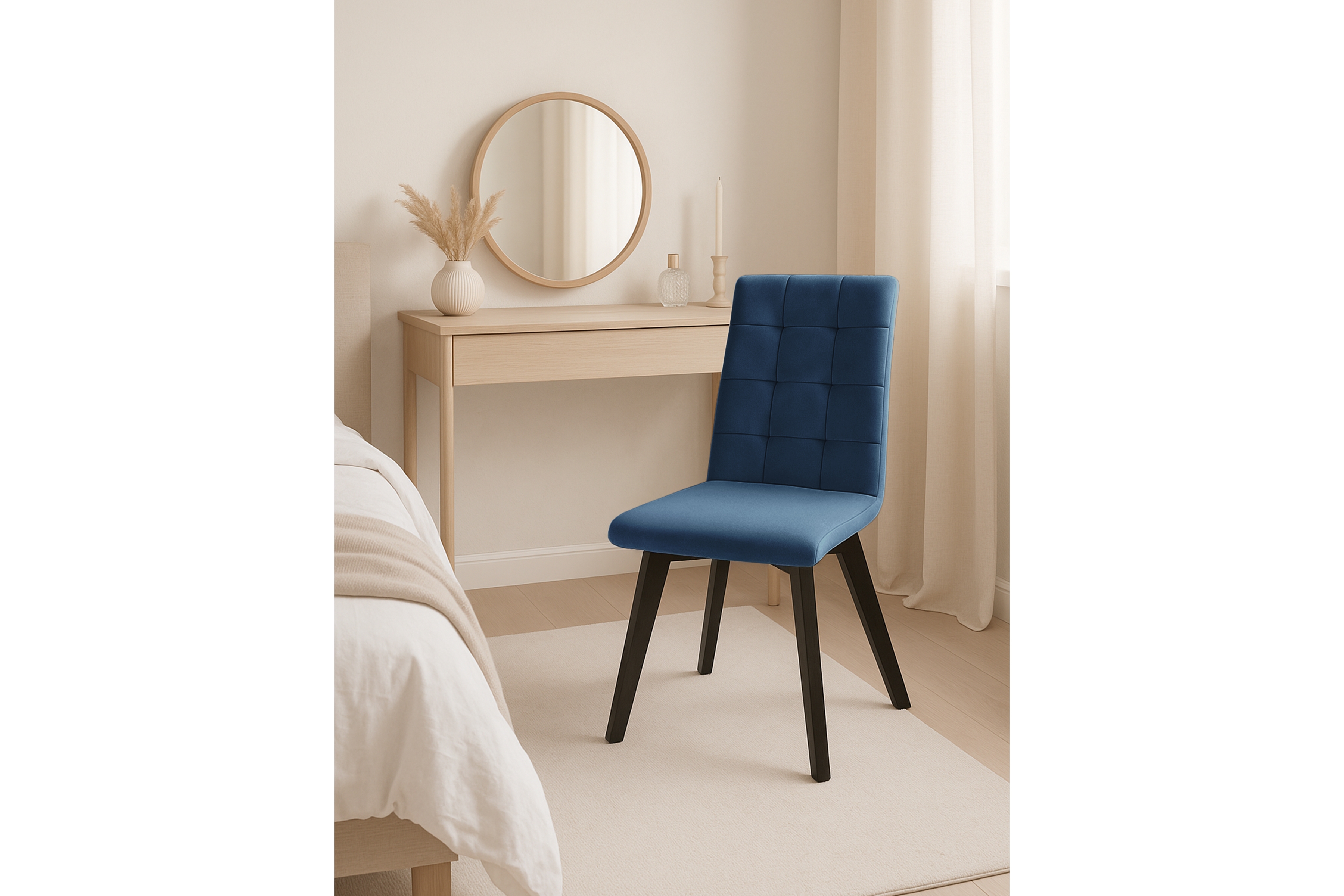 Jedálenská stolička Modern 4 - tmavomodrá Salvador 05 / čierne nohy Stolička čalúnená Modern 4 na drewnianych nogach - granat Salvador 05 / čierny nožičky