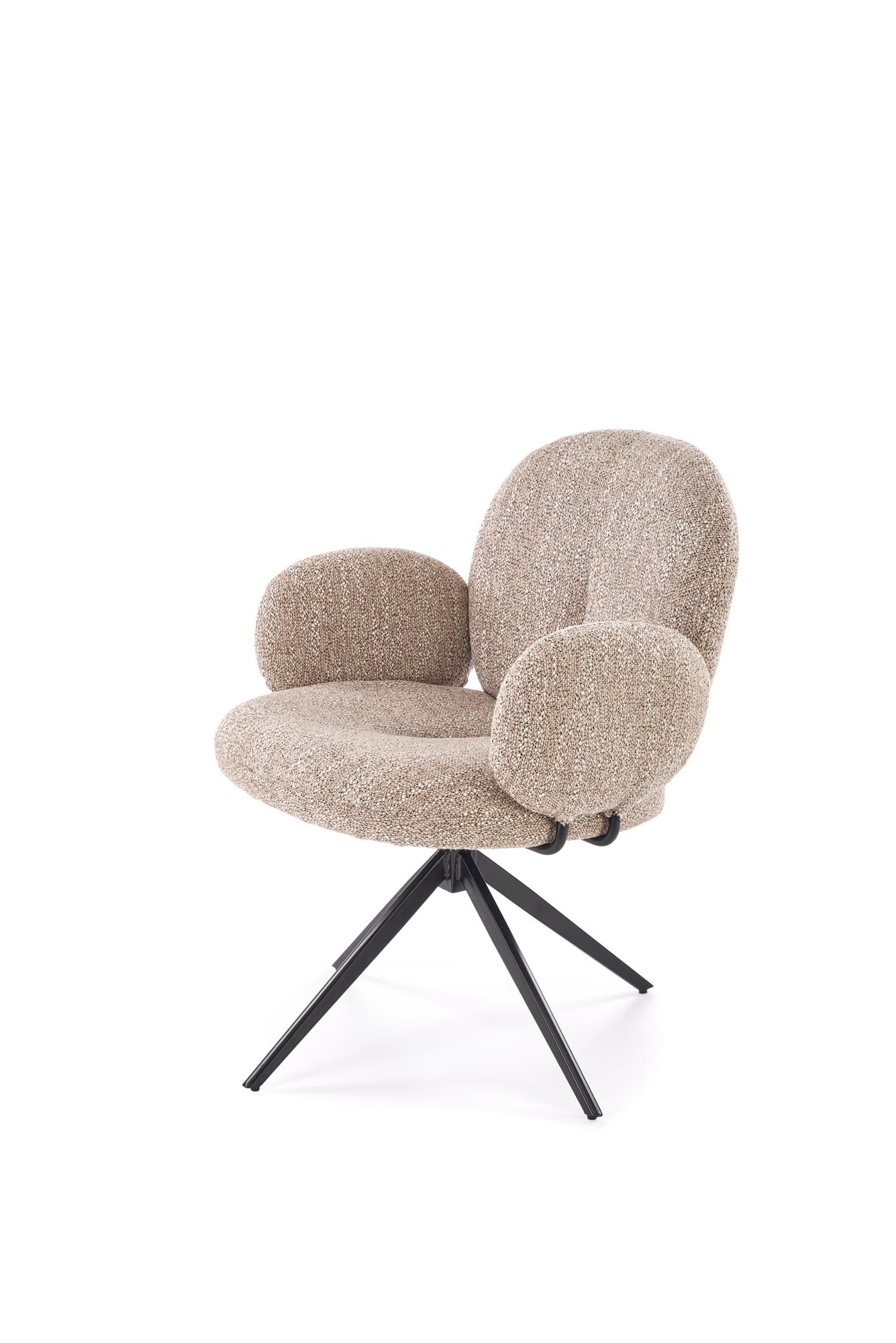 Otočná čalouněná židle Olton - tmavě béžová židle čalouněné olton obrotowe - tmavý béžová