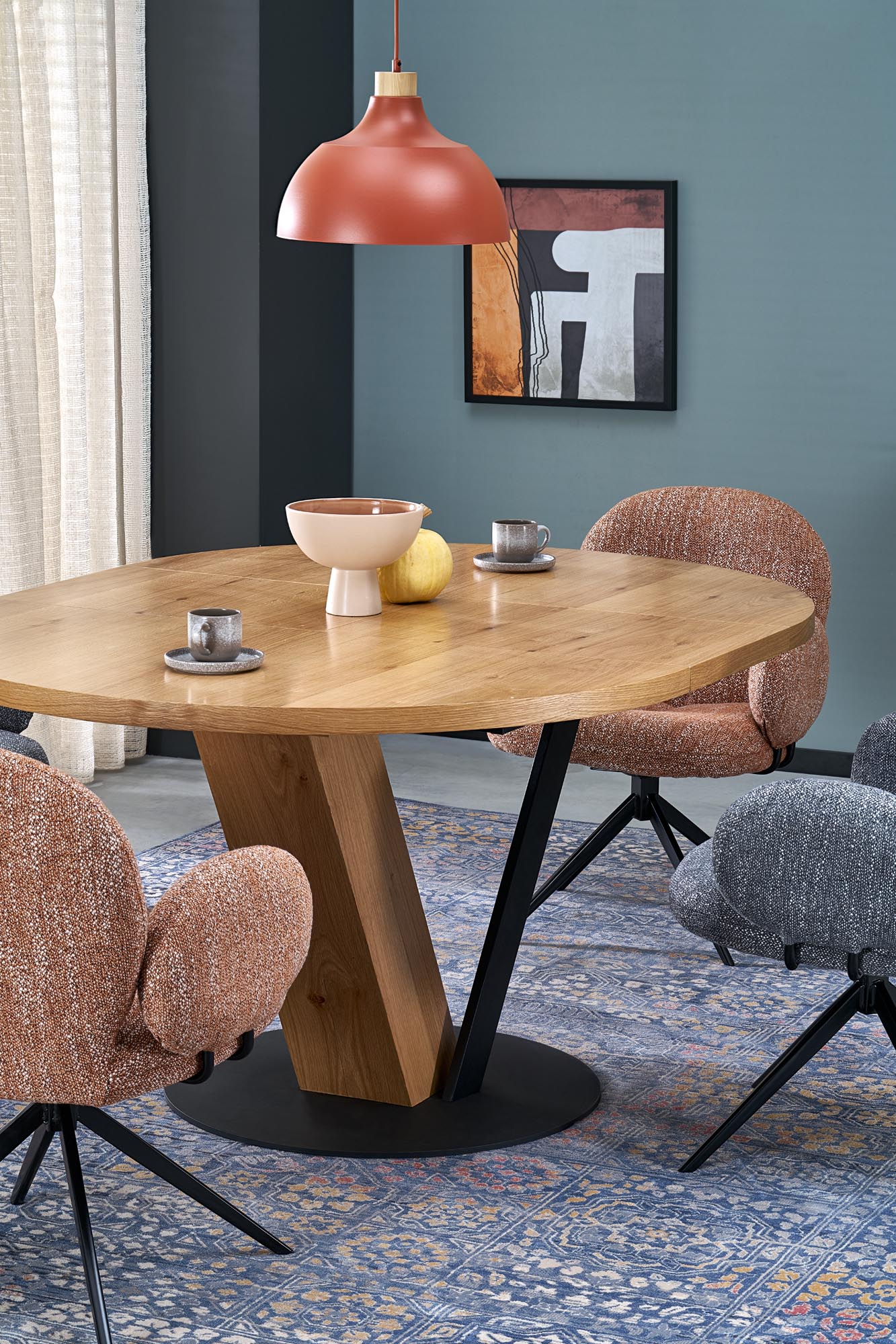 Otočná čalouněná židle Olton - skořicová židle čalouněné olton obrotowe - skořicová