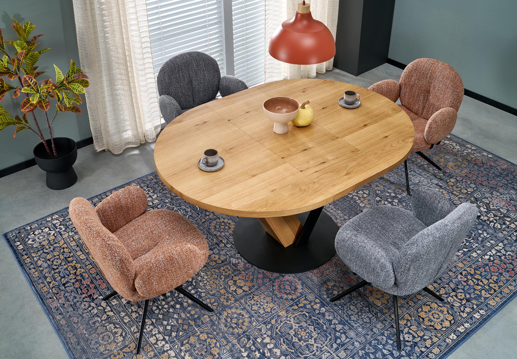 Otočná čalouněná židle Olton - skořicová židle čalouněné olton obrotowe - skořicová