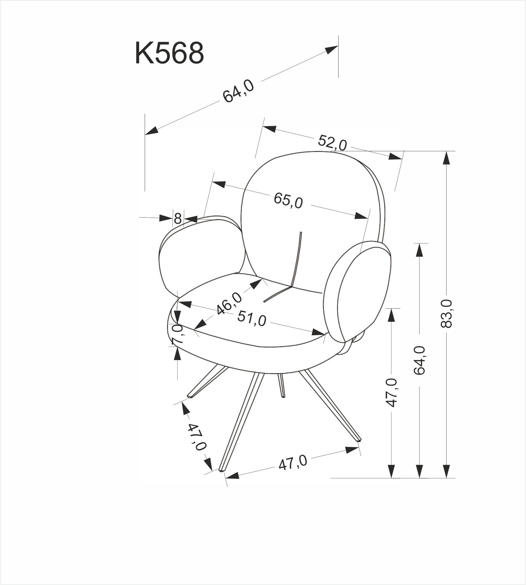 Otočná čalouněná židle Olton - šedá židle čalouněné olton obrotowe - popelavá