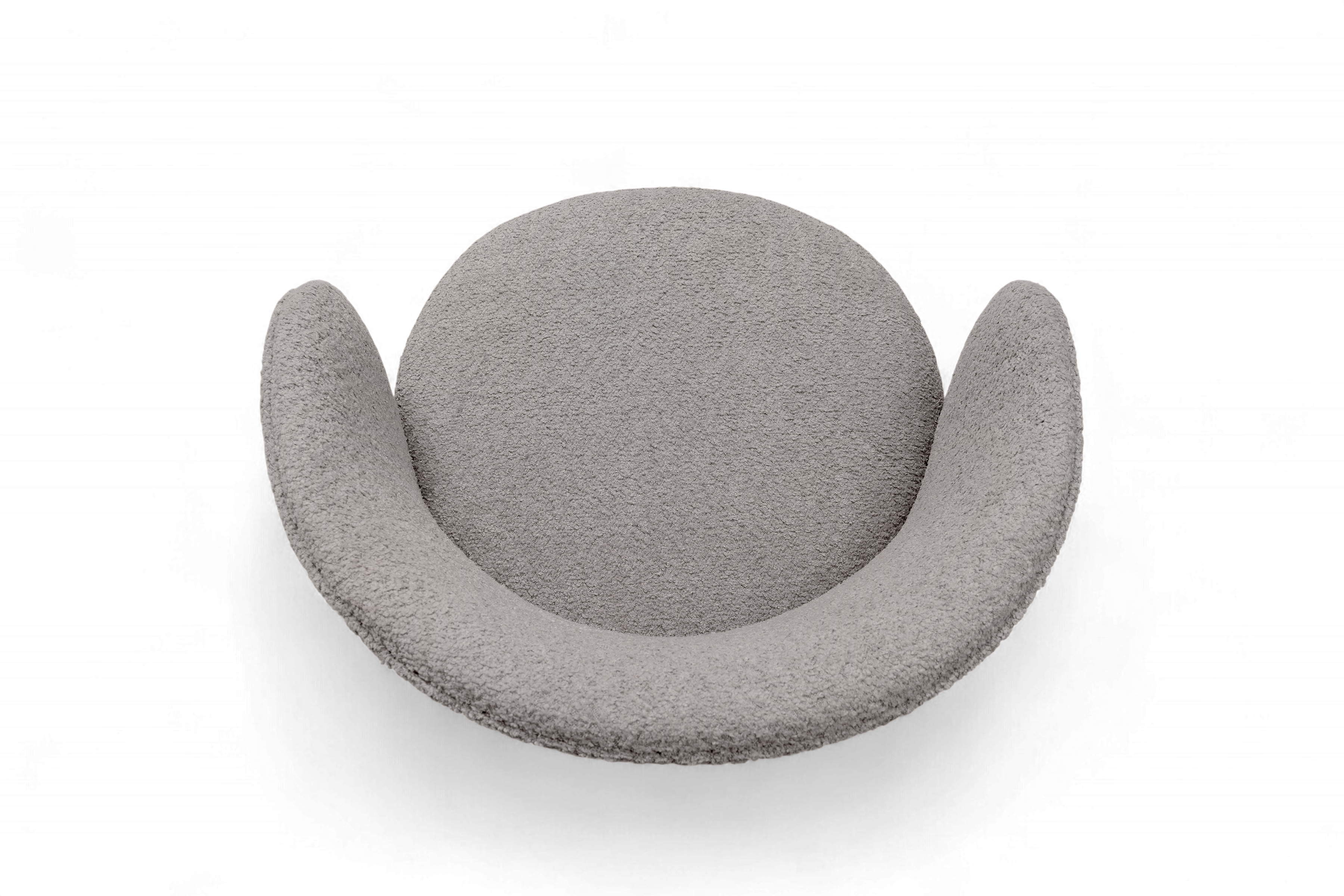 Čalouněná otočná skořepinová židle Orevi Spin - světle šedá bouclé Catch Me 24 židle čalouněné Orevi Spin kubelkowe obrotowe - jasna šedá boucla Catch Me 24