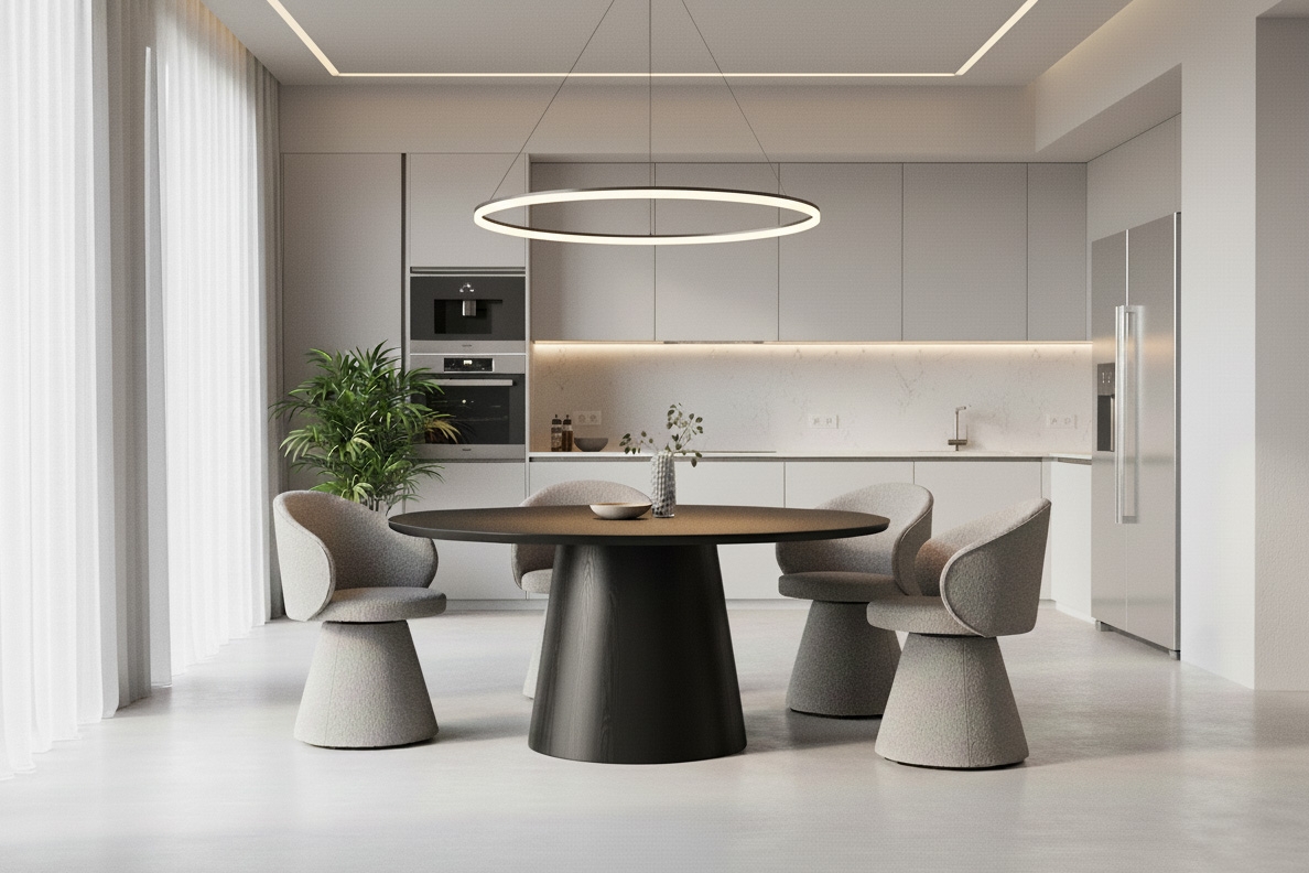 Čalouněná otočná skořepinová židle Orevi Spin - světle šedá bouclé Catch Me 24 židle čalouněné Orevi Spin kubelkowe obrotowe - jasna šedá boucla Catch Me 24