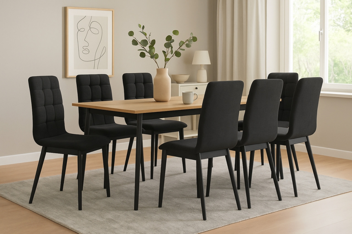 Čalouněná jídelní židle Platinum 4 - černý šenil Wind 99 / černé nohy židle čalouněné Platinum 4  - černá šenil Wind 99 / Nohy černá