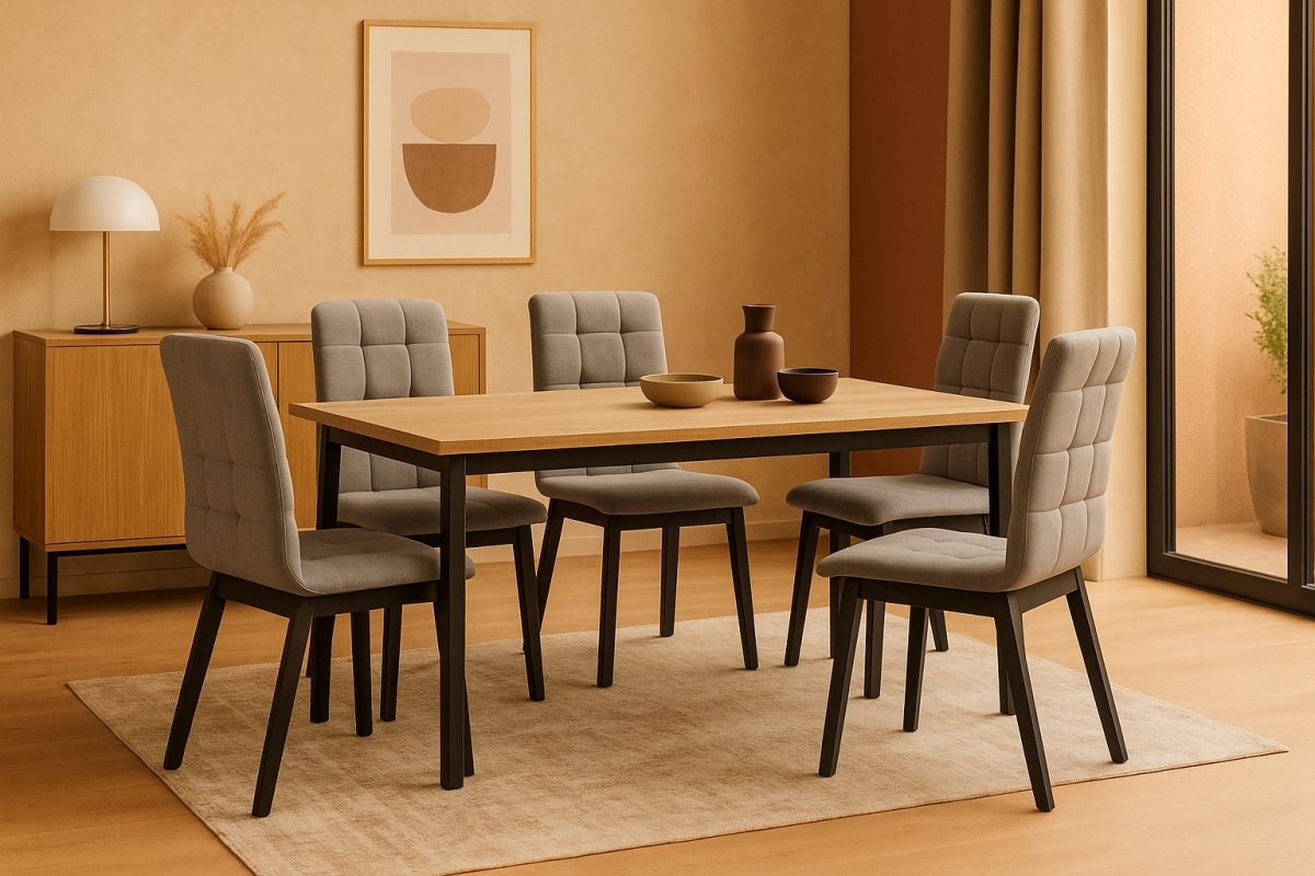 Čalouněná jídelní židle Platinum 4 - šedý šenil Wind 90 / černé nohy židle čalouněné Platinum 4  - šedá šenil Wind 90 / Nohy černá