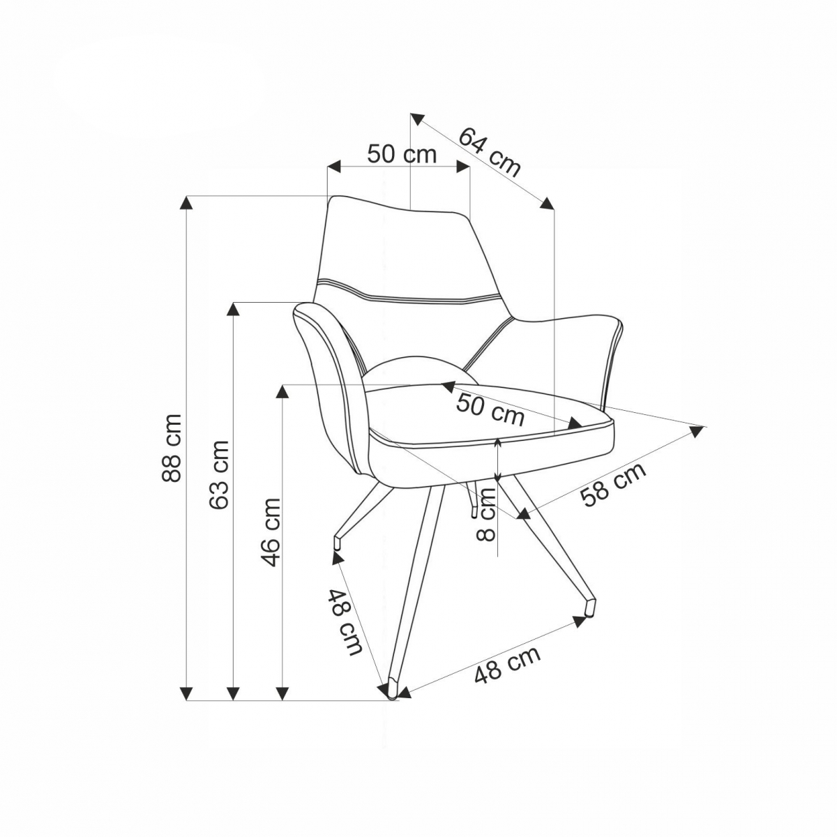 Otočné čalouněné křeslo Rivo - šedá Odin 15 židle čalouněné Rivo obrotowe - šenil popelavá Odin 15