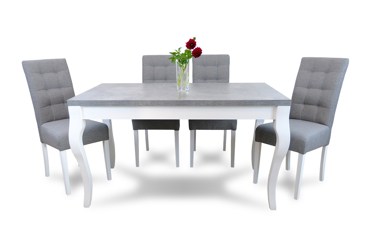 Židle čalouněné Stella 4 Monolith 85/Bílý - Výprodej komplet z krzeslami šedý