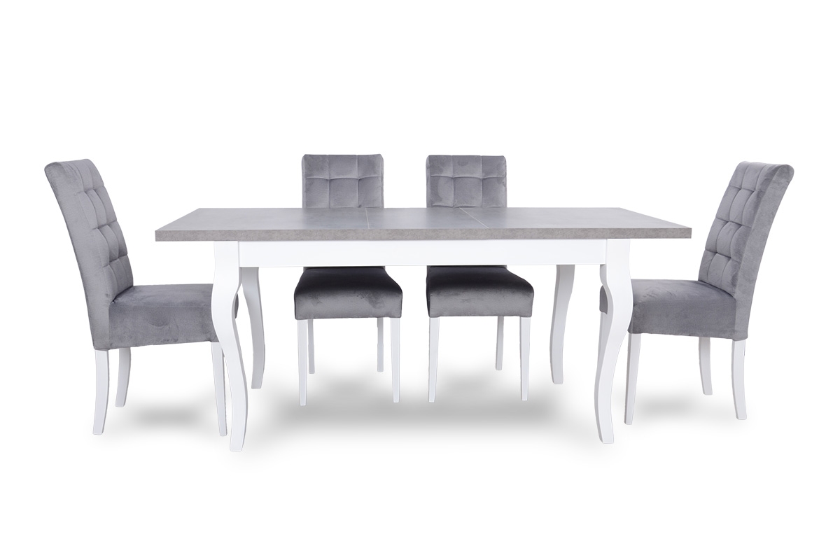 Stolička čalúnená Stella 4 Monolith 85/Biely - Výpredaj Komplet stôl z krzeslami 