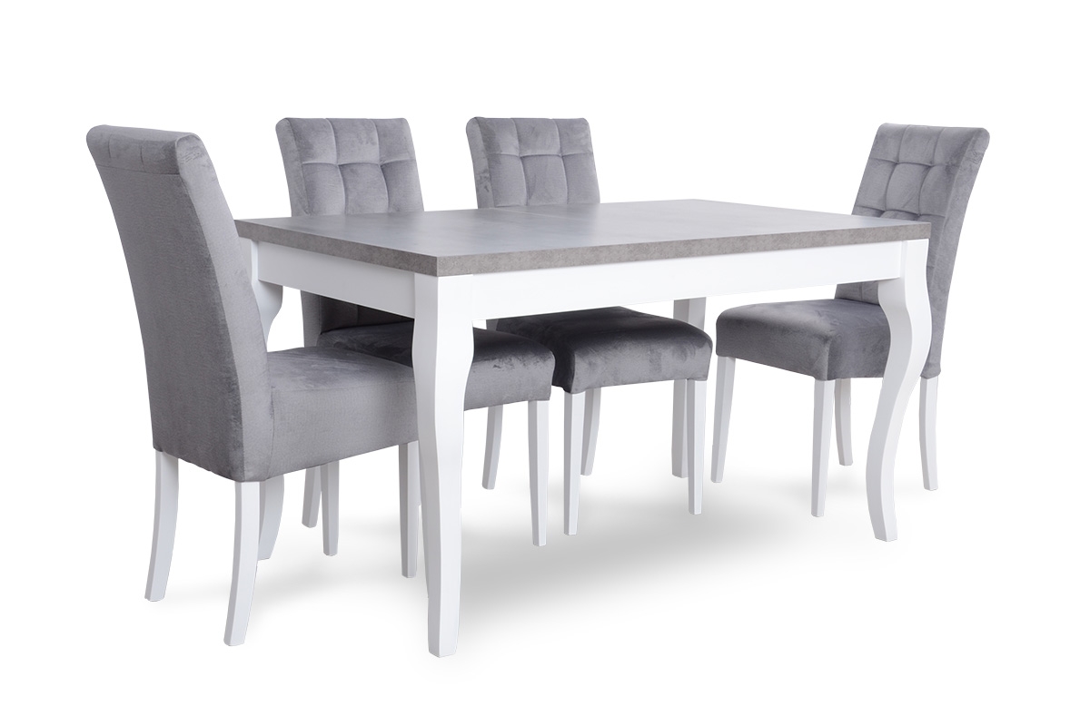 Židle čalouněné Stella 4 Monolith 85/Bílý - Výprodej komplet z krzeslami 