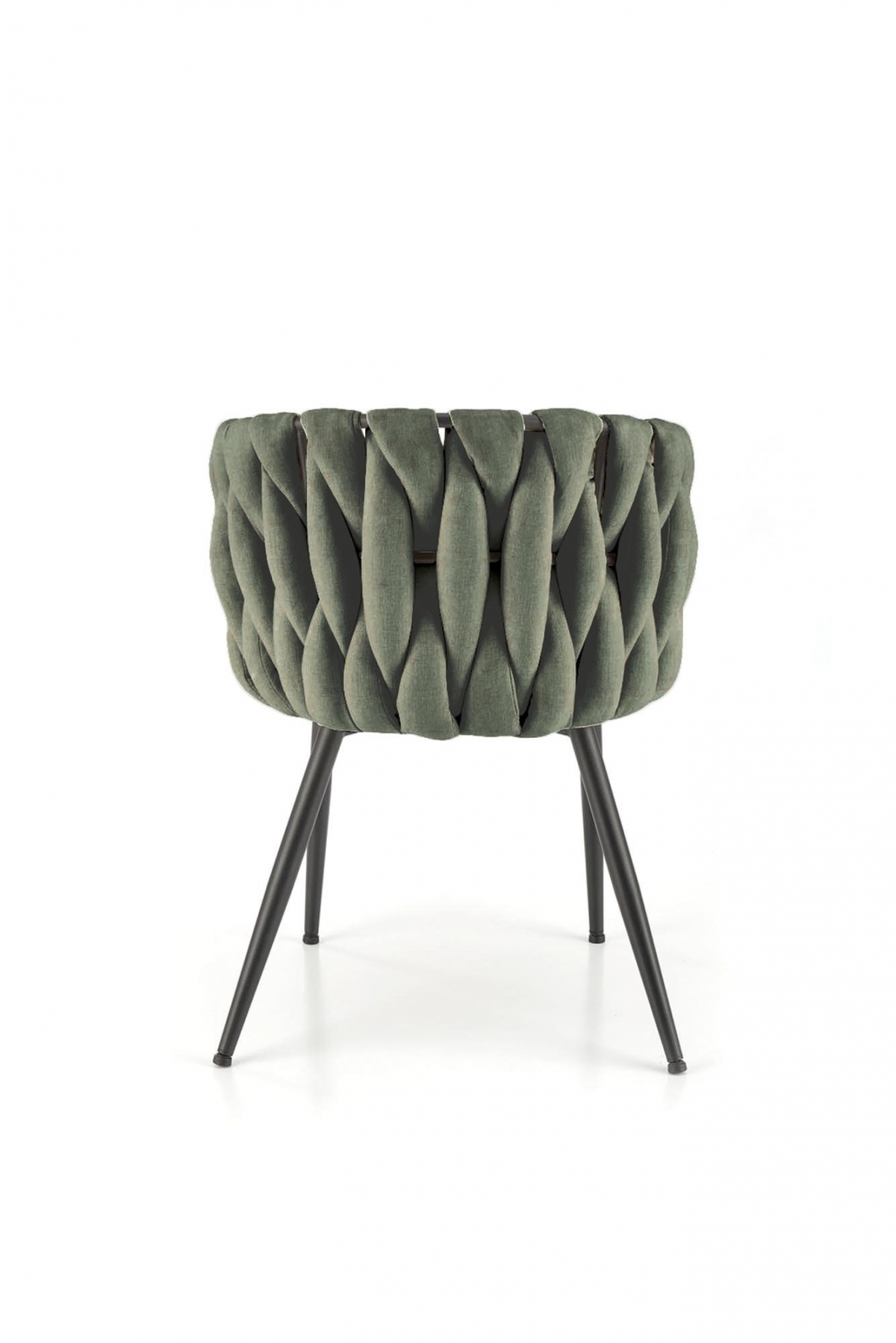 Jedálenské kreslo Verosa - olivová pletenina Nea 73 / čierna Stolička čalúnená Verosa - oliwkowa plecionka Nea 73 / nožičky čierny