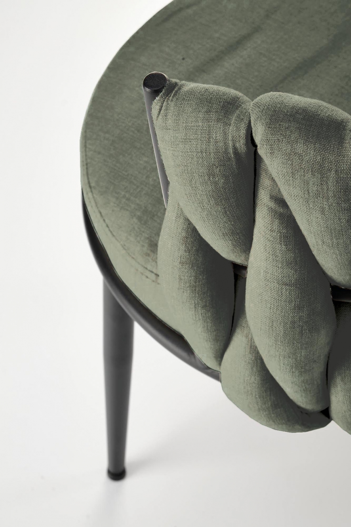 Jedálenské kreslo Verosa - olivová pletenina Nea 73 / čierna Stolička čalúnená Verosa - oliwkowa plecionka Nea 73 / nožičky čierny