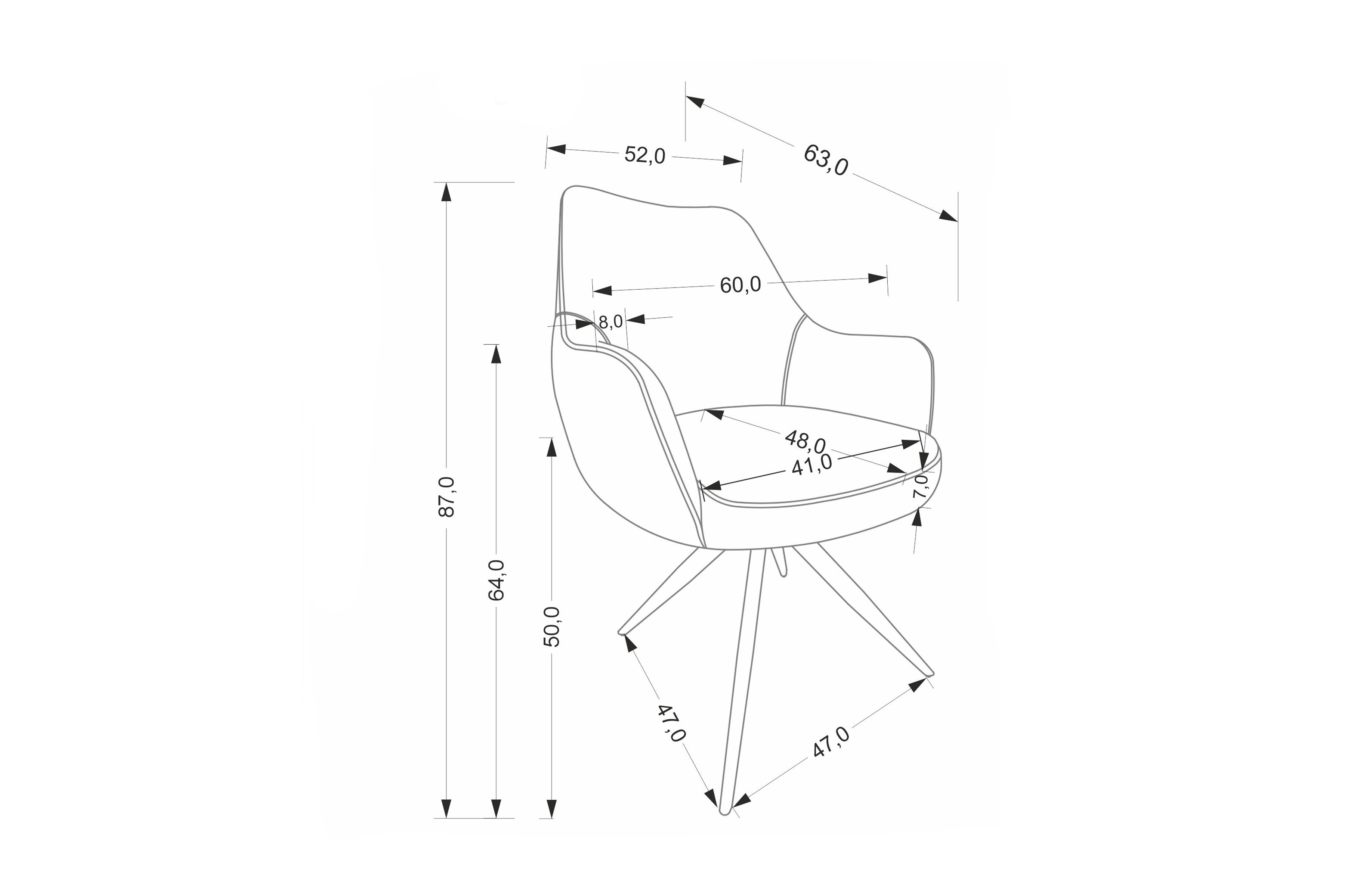 Otočná čalouněná židle Volaro - šedá / černé nožky židle čalouněné Volaro obrotowe - béžová / Nohy černá