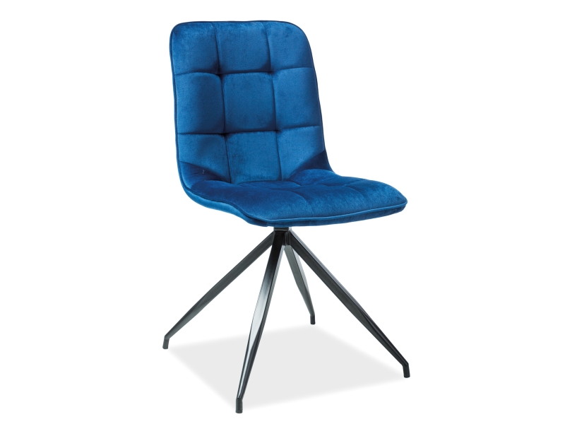 Židle TEXO VELVET Černá Konstrukce/Tmavě modrý BLUVEL 86  krzesLo texo velvet Černý stelaZ/tmavě modrý bluvel 86 