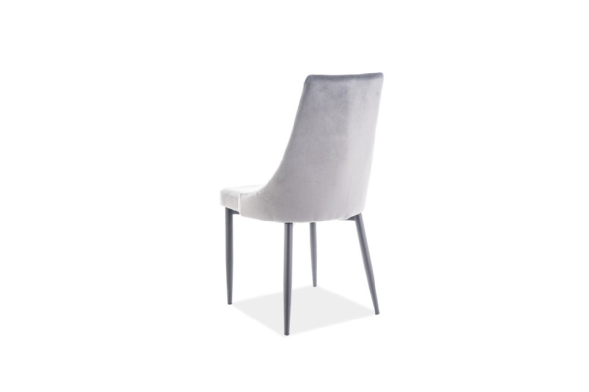 Čalouněná židle Trix B Velvet - šedá Bluvel 14 / černá zadní část nábytku