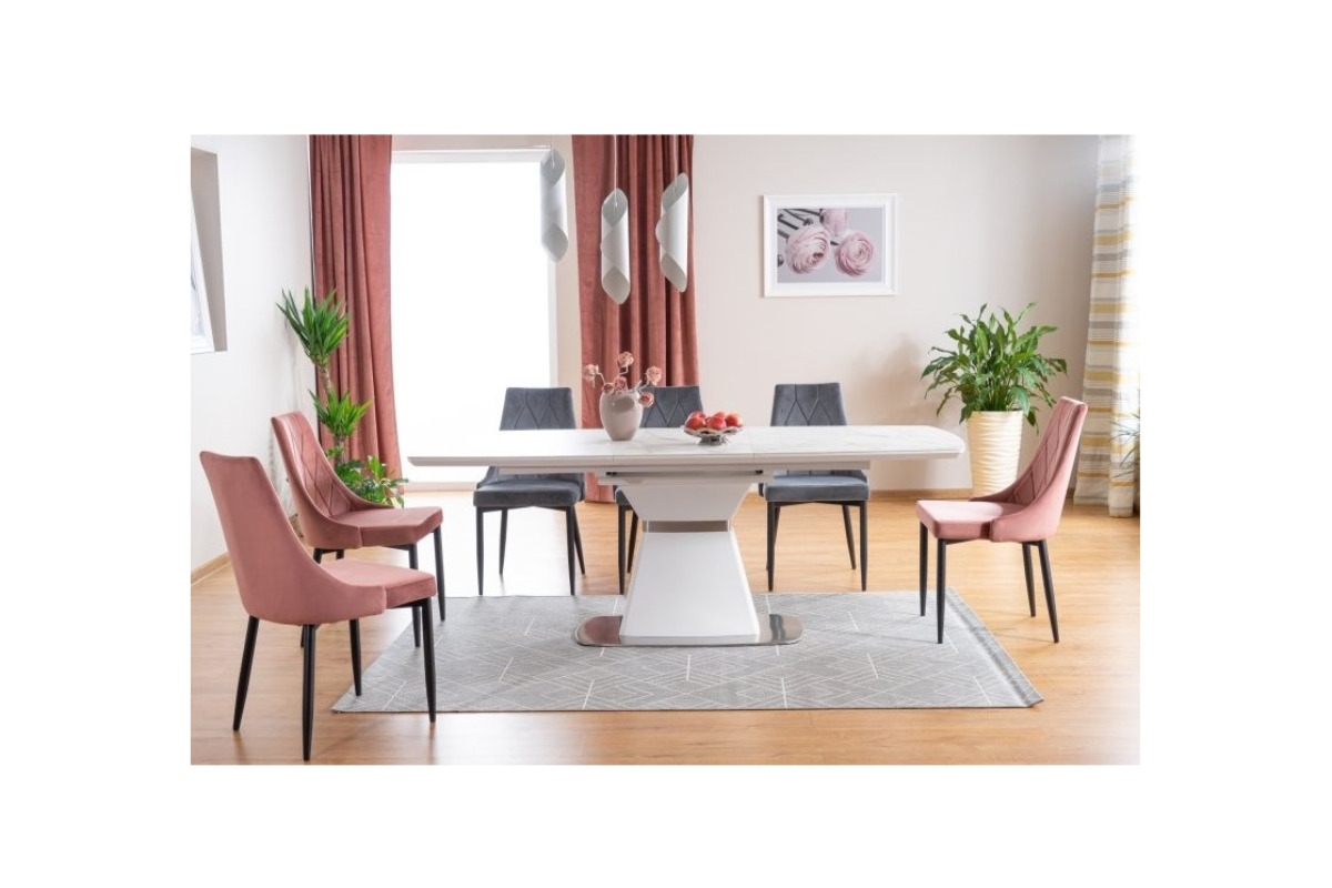 Čalouněná židle Trix B Velvet - šedá Bluvel 14 / černá Židle a Stůl Saturn II Ceramic