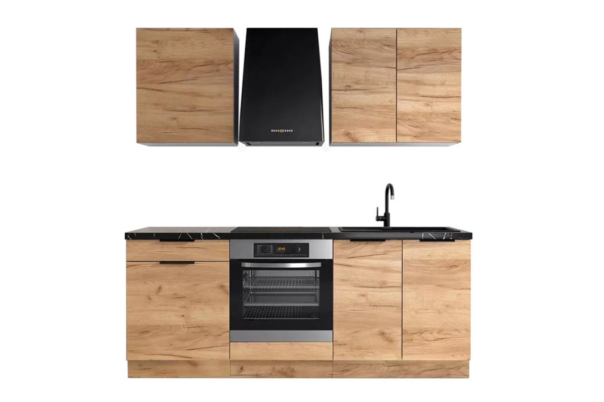 Kuchyňská linka KAM SET W140/71 + D200 P6 - dub žlutý Kuchyně kam set Dub Žlutý 