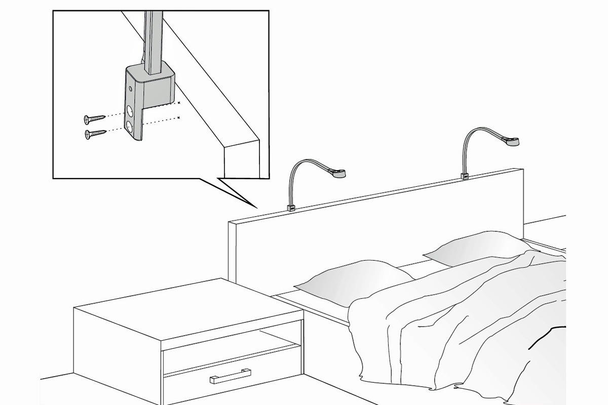 LED lampa Bogart Flex na posteľ LED lampička do Postele z USB Bogart Flex