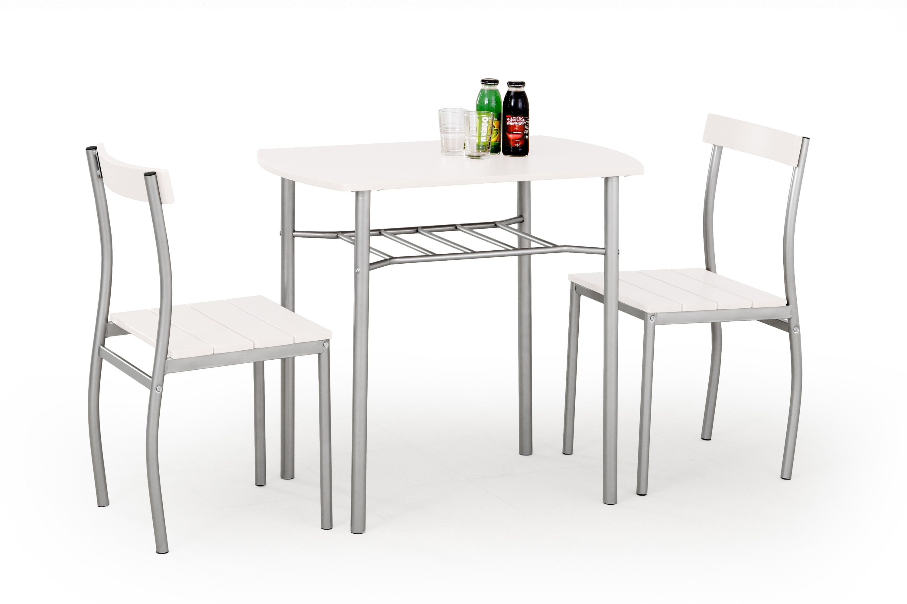 LANCE Komplet: Stôl + 2 Stôličky, Biely lance zestaw: stół + 2 krzesła, biały