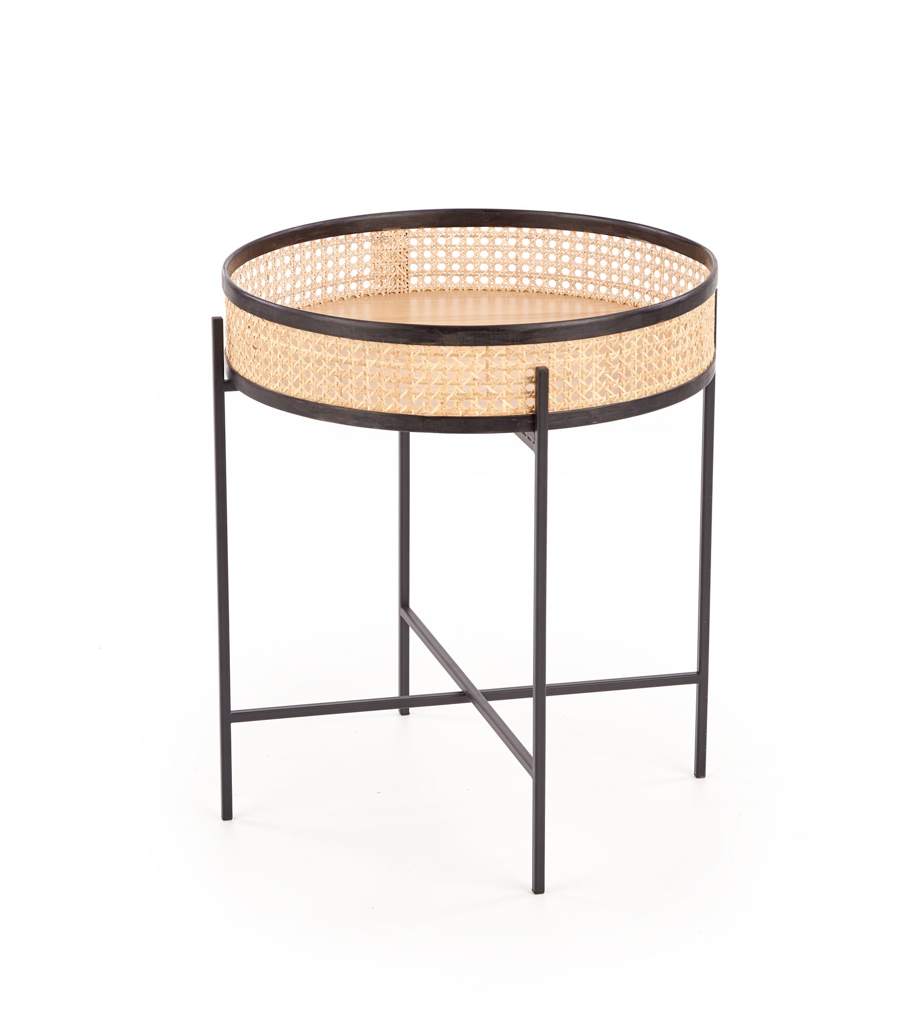 LANIPA dohányzóasztal - fekete / natúr rattan  lanipa Konferenční stolek Fekete / ratan přírodní