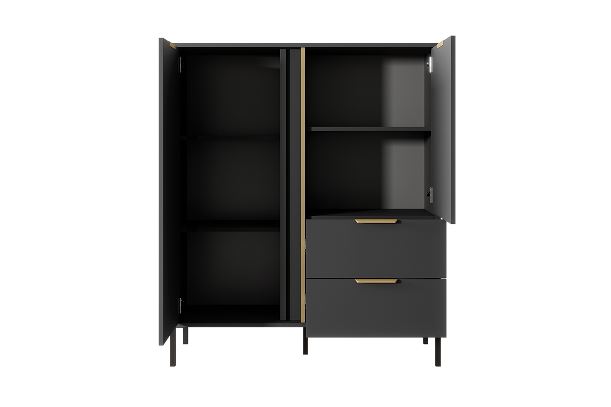 Komoda Interi so zásuvkami 100 cm - Antracitová Komoda dvojdverová so zásuvkami Interi 100 cm - Antracytová 