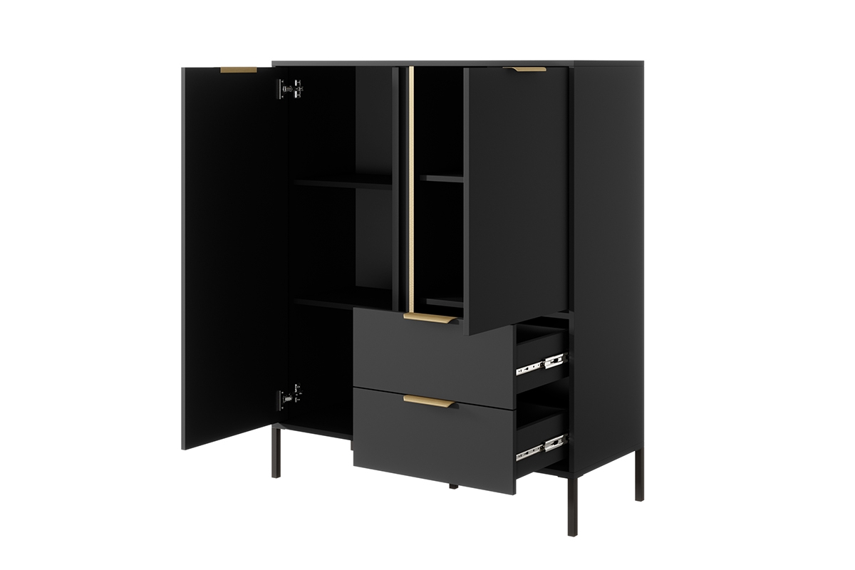 Komoda Interi so zásuvkami 100 cm - Antracitová Komoda dvojdverová so zásuvkami Interi 100 cm - Antracytová 